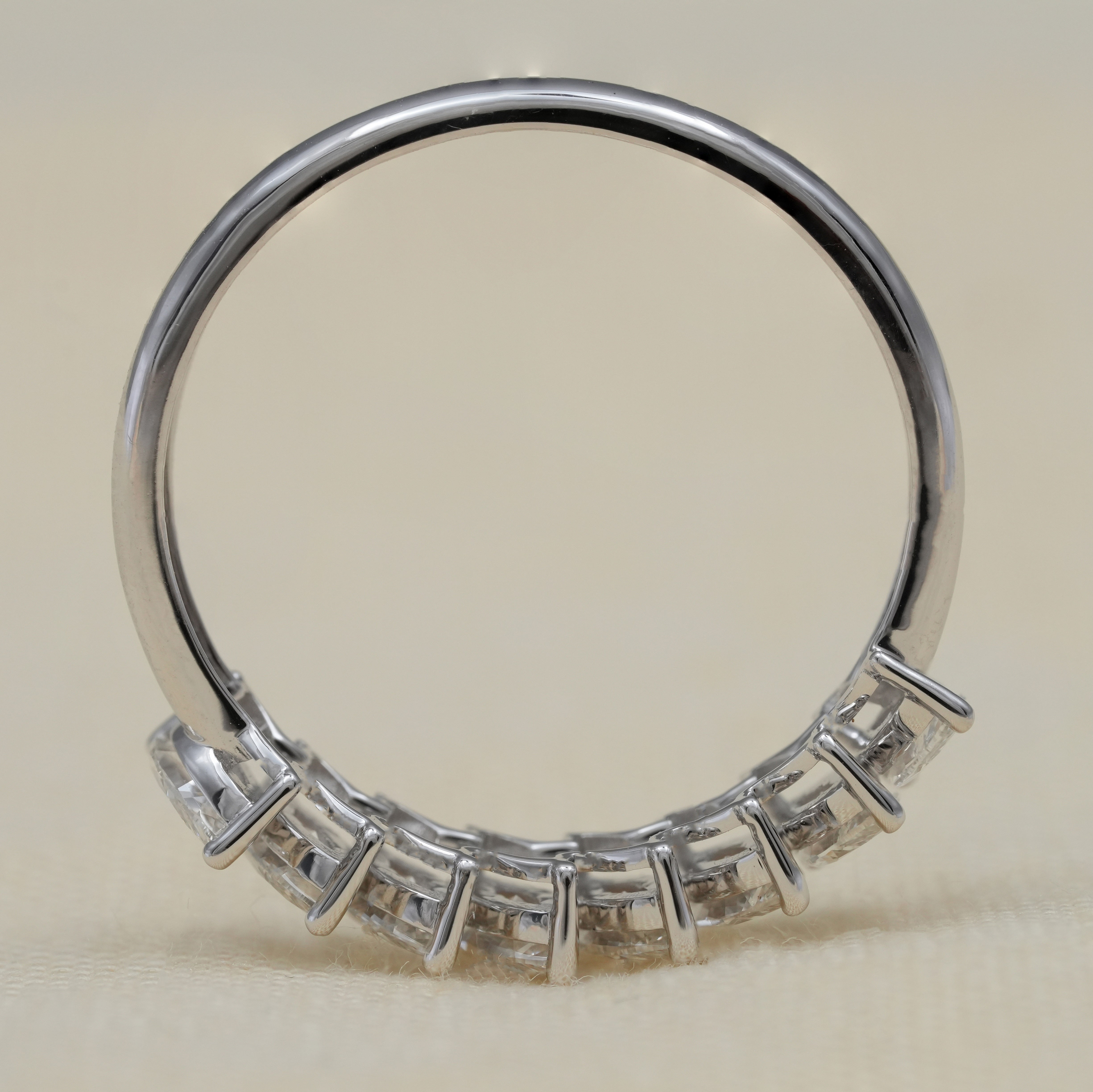 Marquise Cut Lab Diamond Half Eternity Wedding Ring