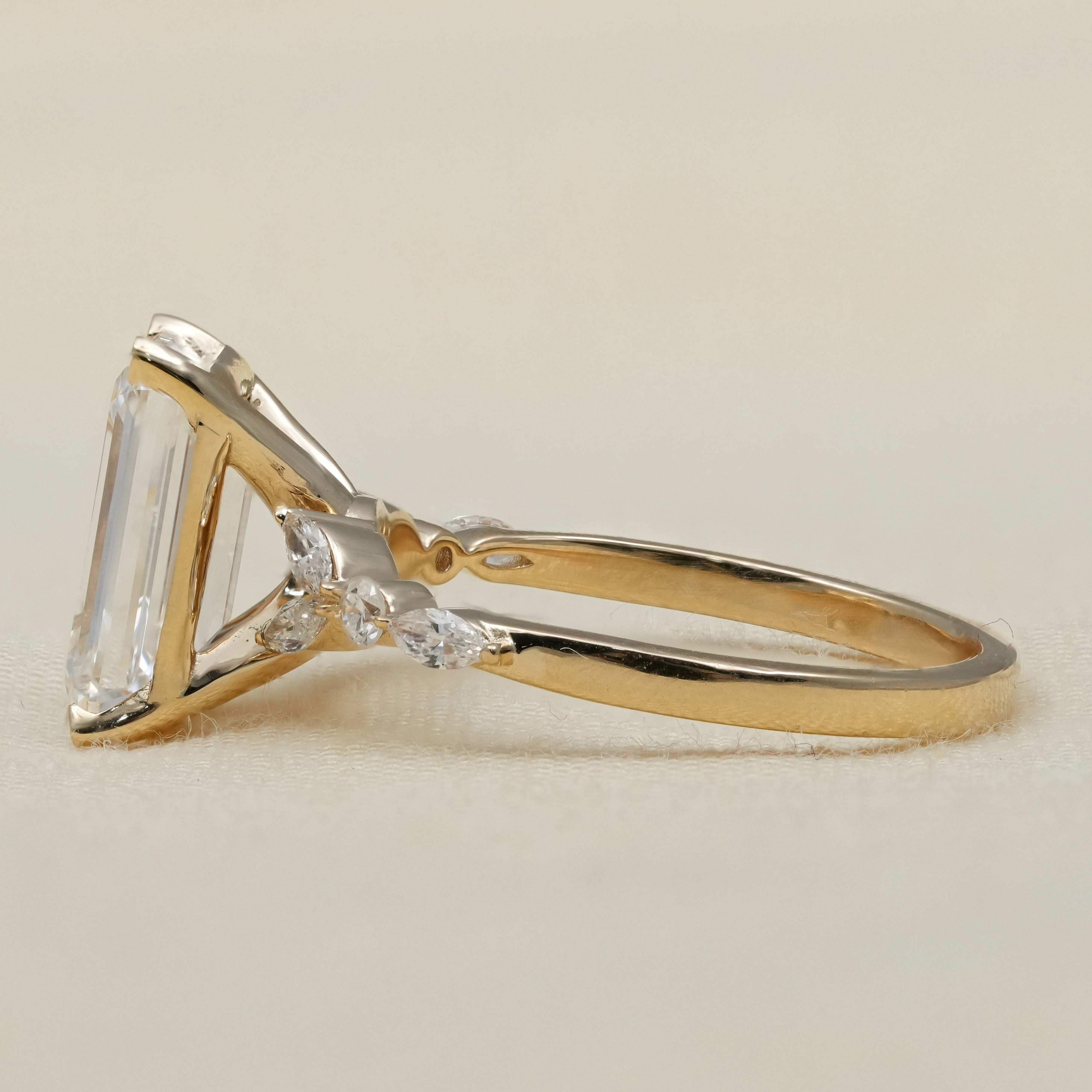 Lab grown diamond emerald cut ring meaningful gift for mom