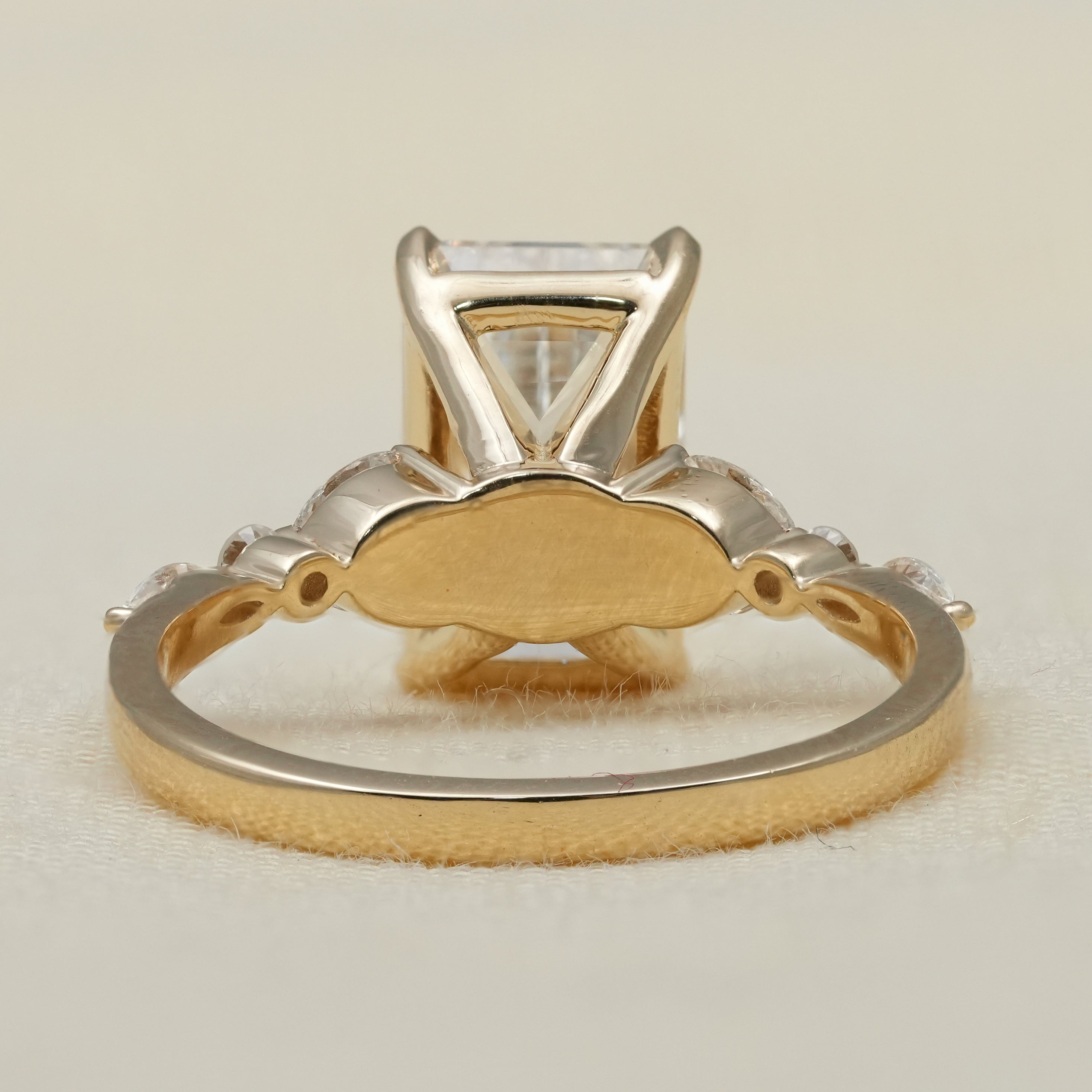 Luxury lab grown diamond emerald cut ring for wedding occasion
