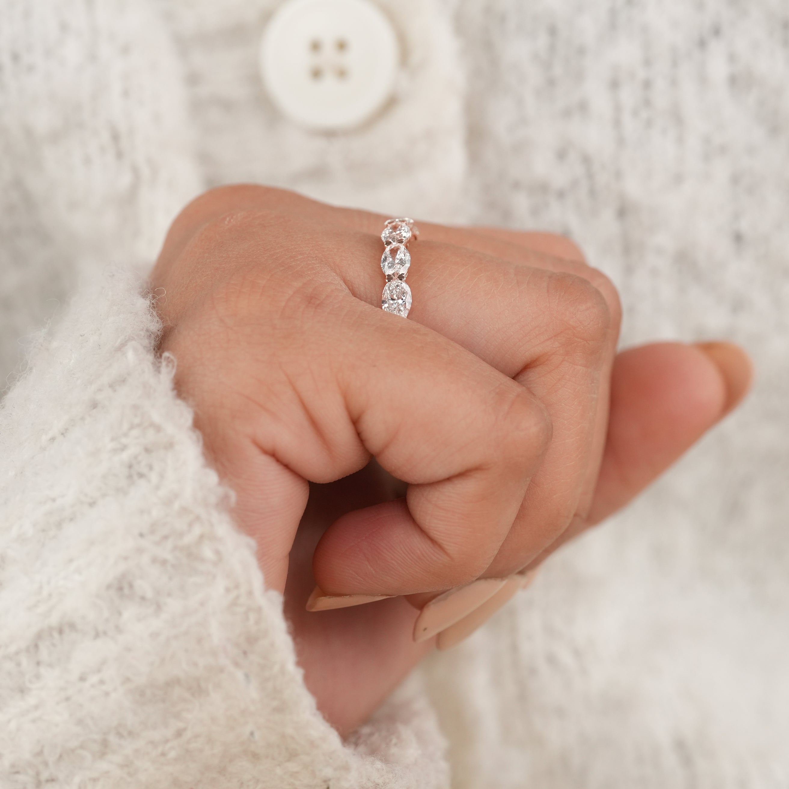 Elegant Seven Stone Diamond Band with Continuous Sparkle Design