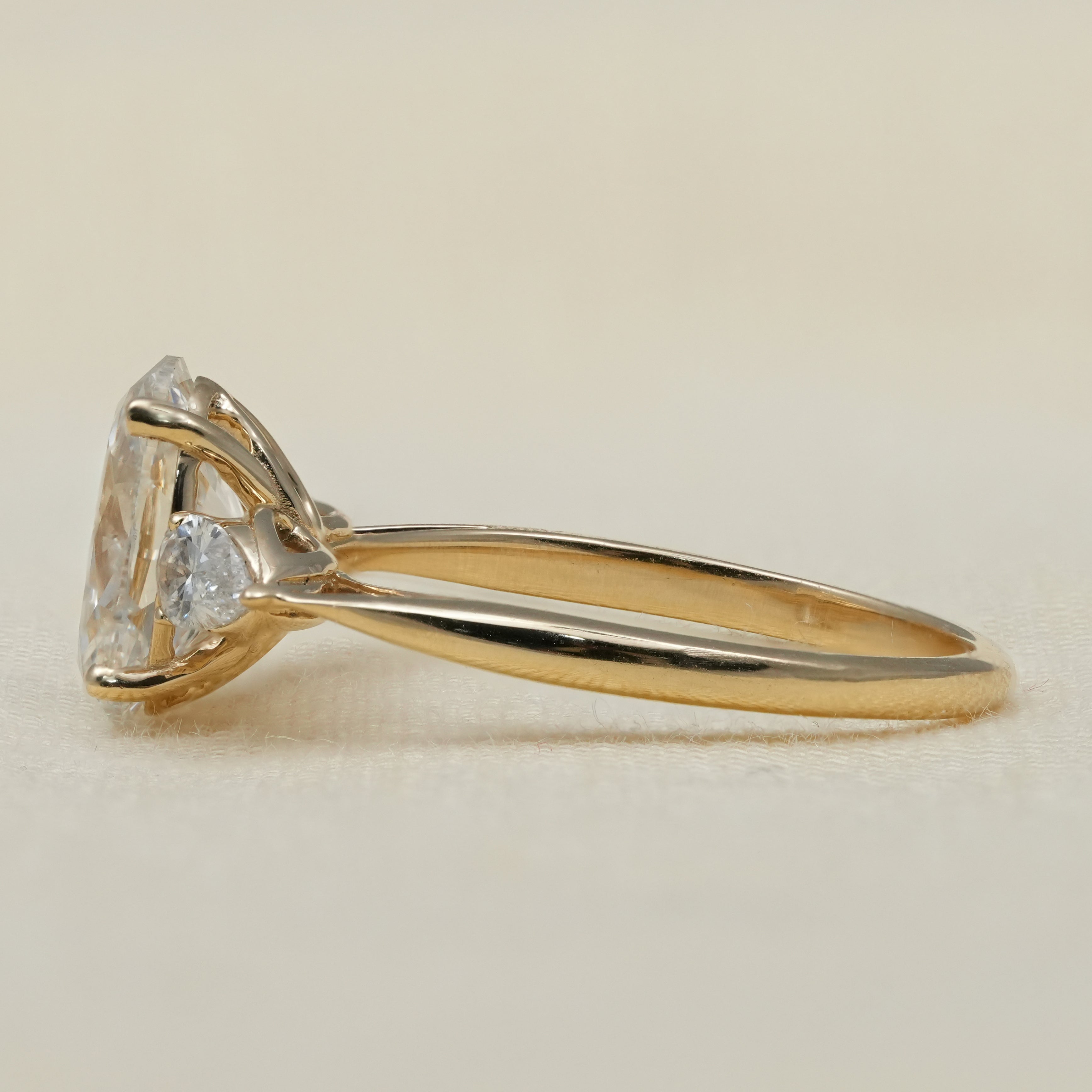 Three stone oval lab grown diamond ring perfect anniversary gift