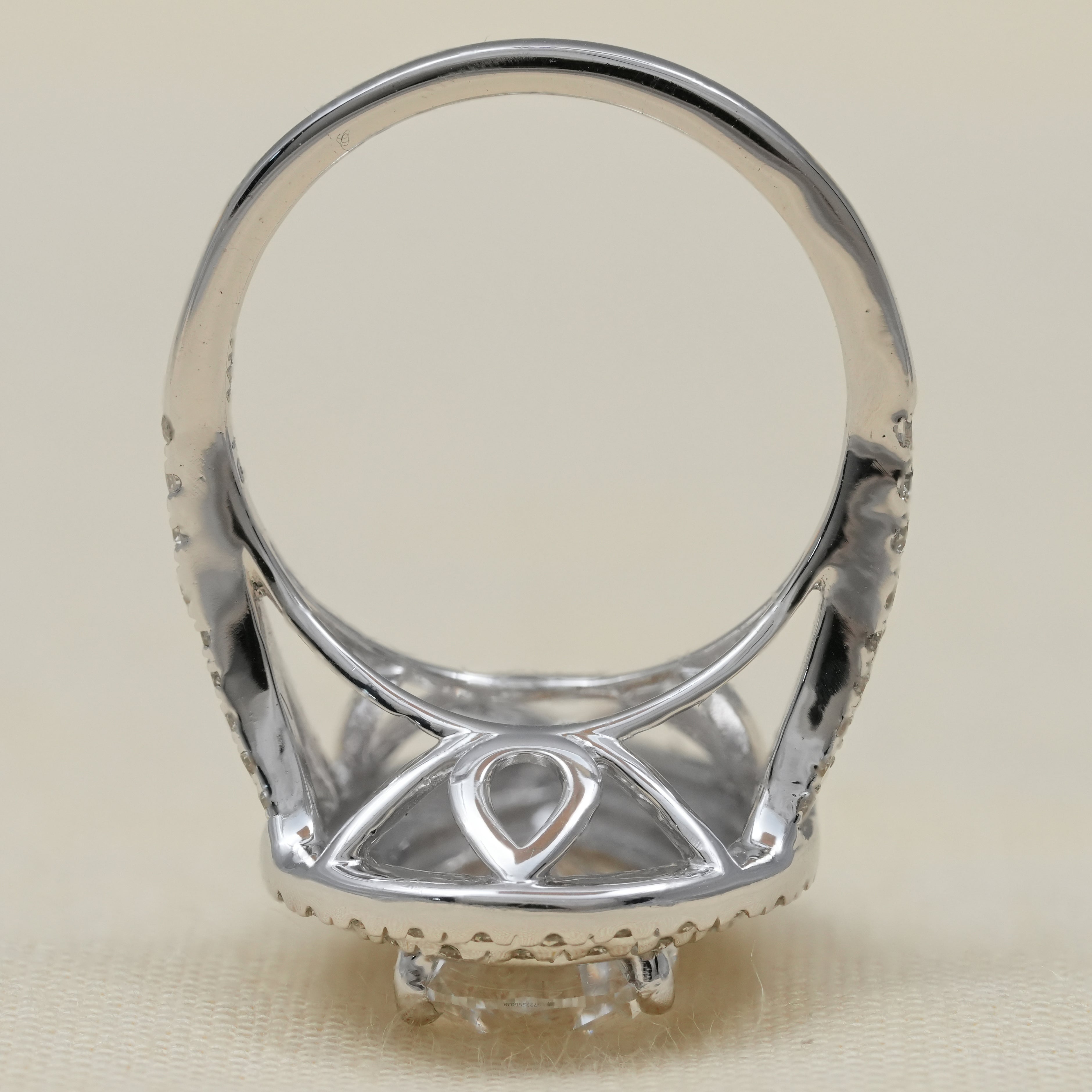 Pear Cut Lab Diamond Double Halo Engagement Ring