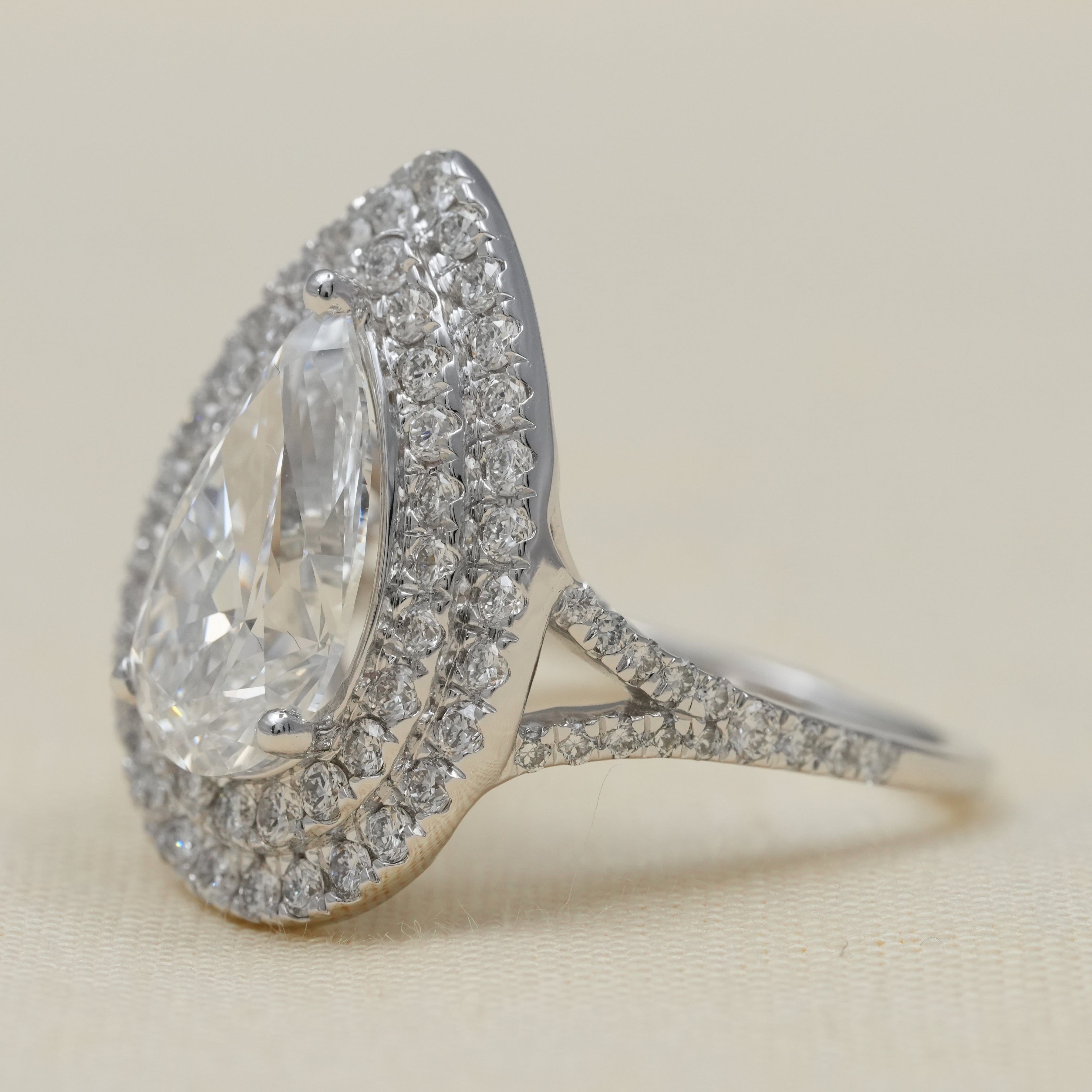 Pear cut lab grown diamond ring special anniversary gift for wife