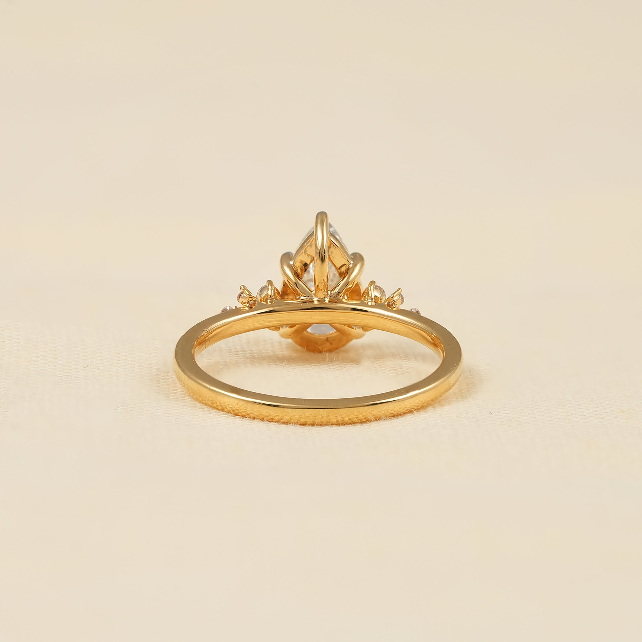 Nature Inspired Pear Diamond Engagement Ring for Women Luxury Style