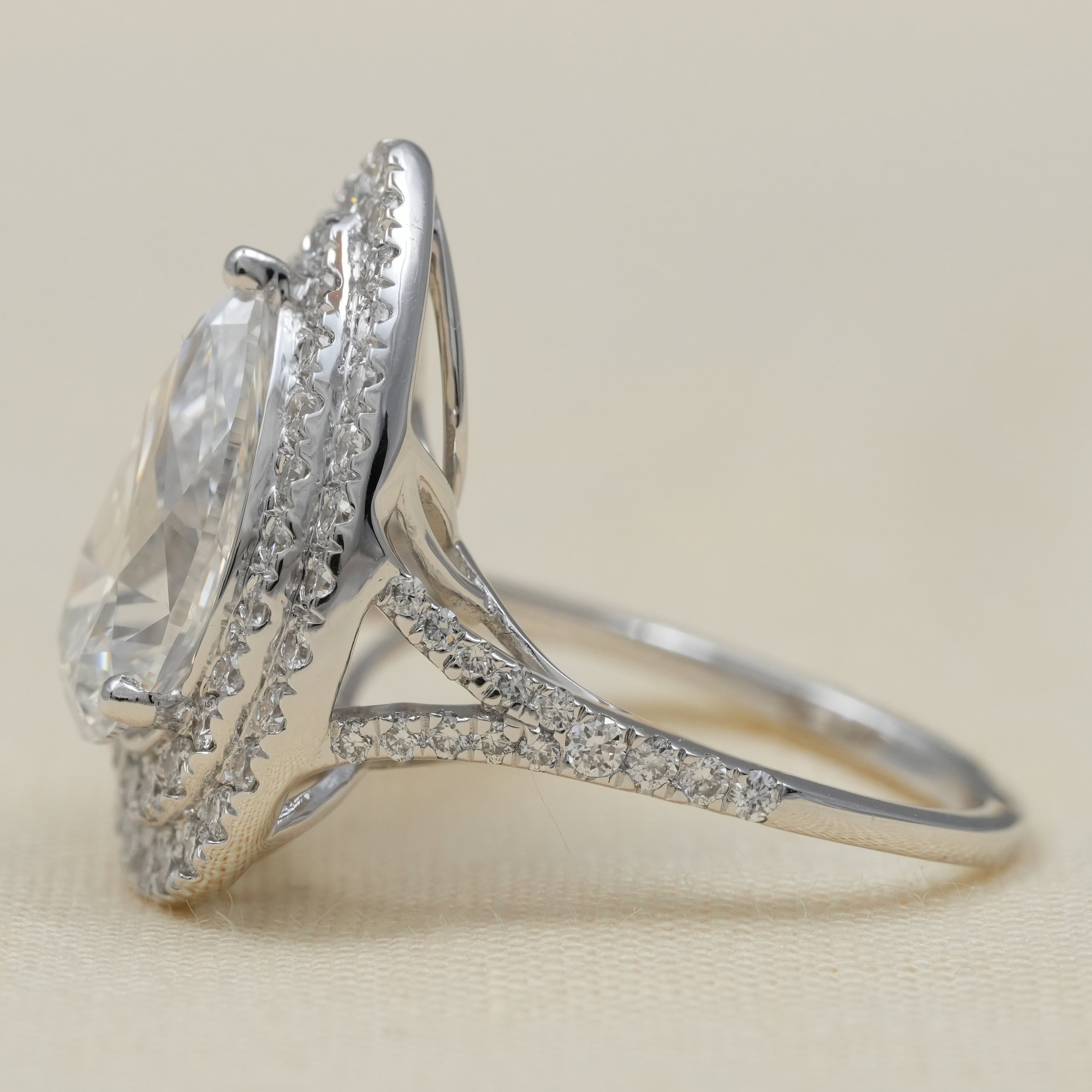 Lab grown diamond pear double halo ring timeless bridal jewelry style