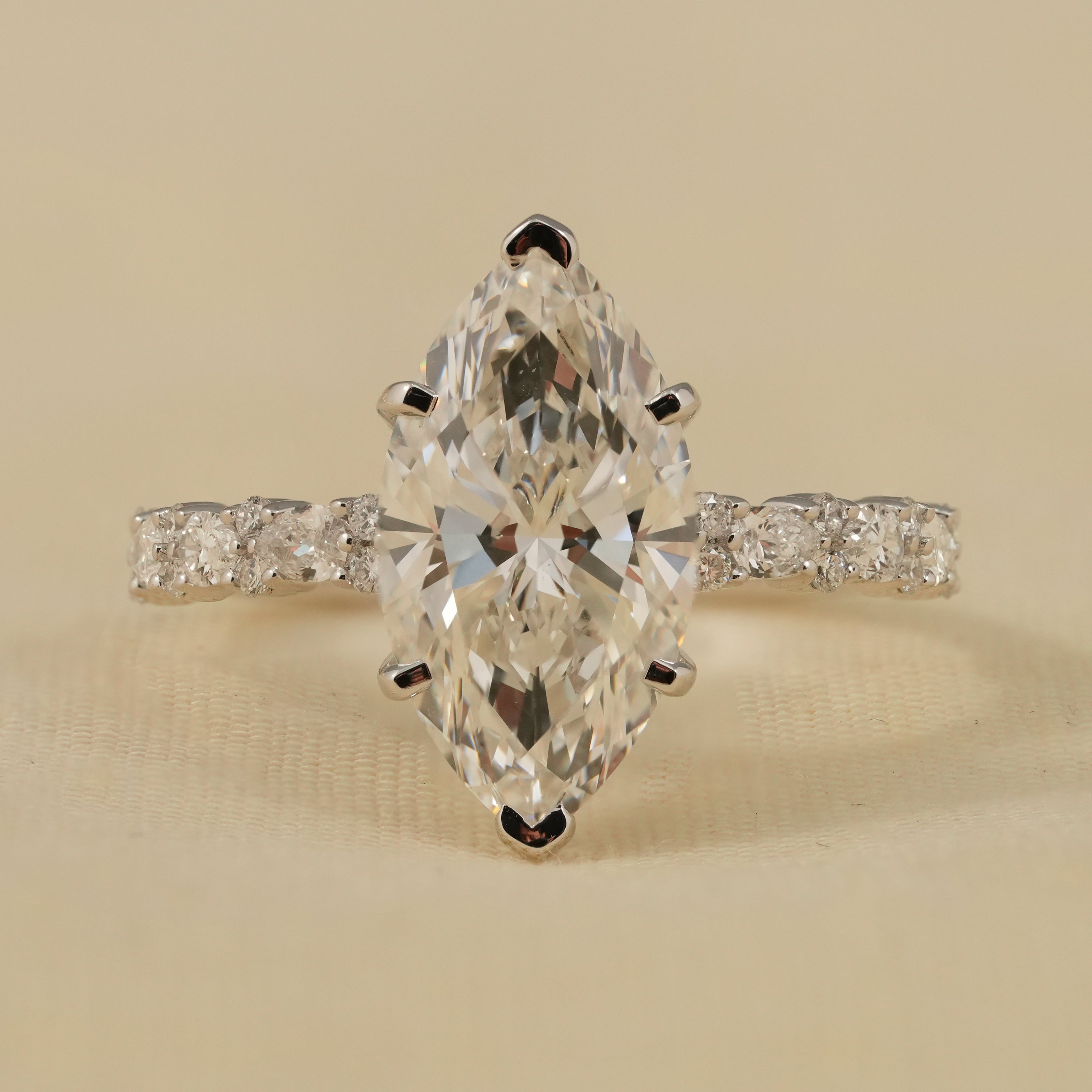 Marquise cut lab grown diamond ring romantic Valentine’s Day gift for partner