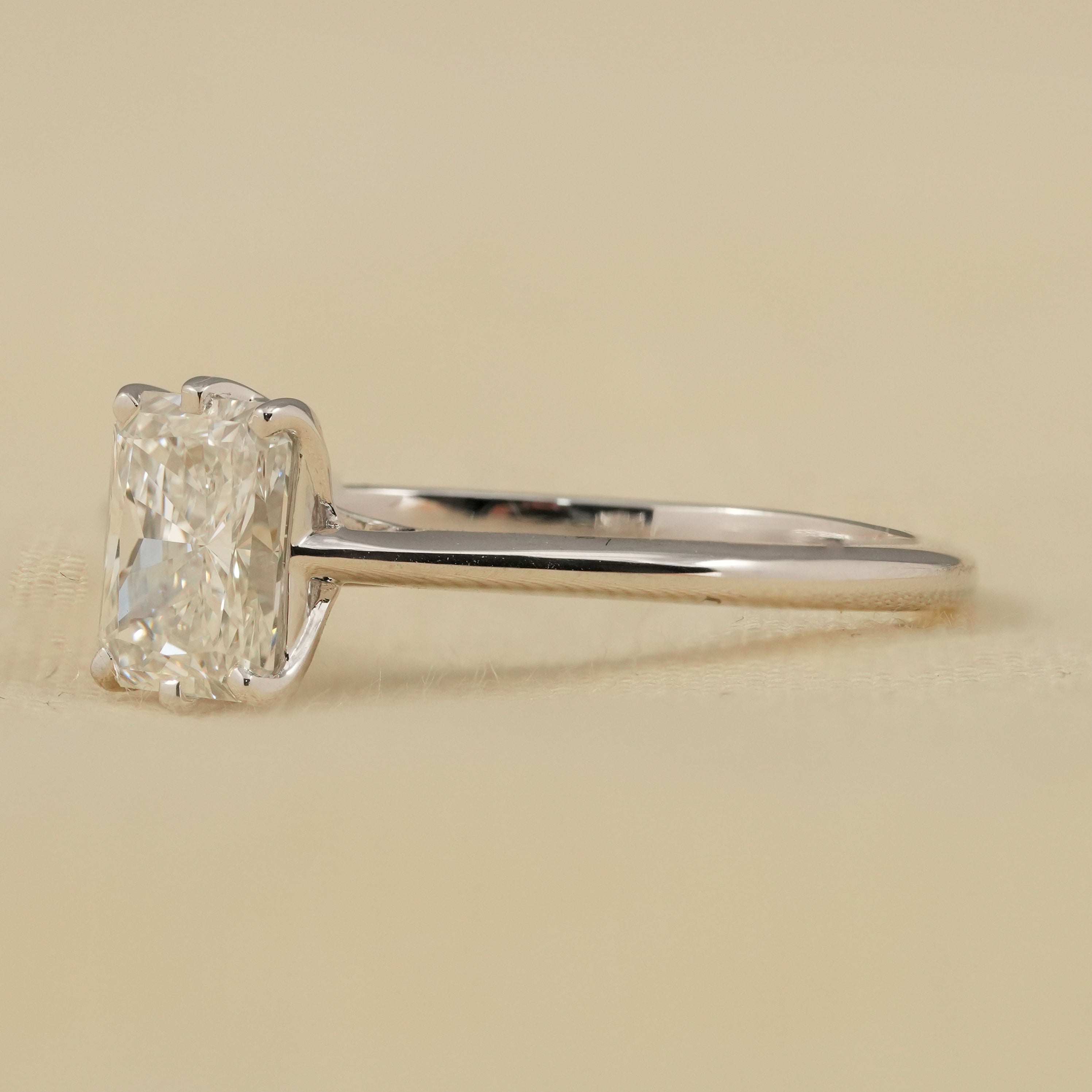 Lab grown diamond radiant cut ring meaningful birthday gift for wife