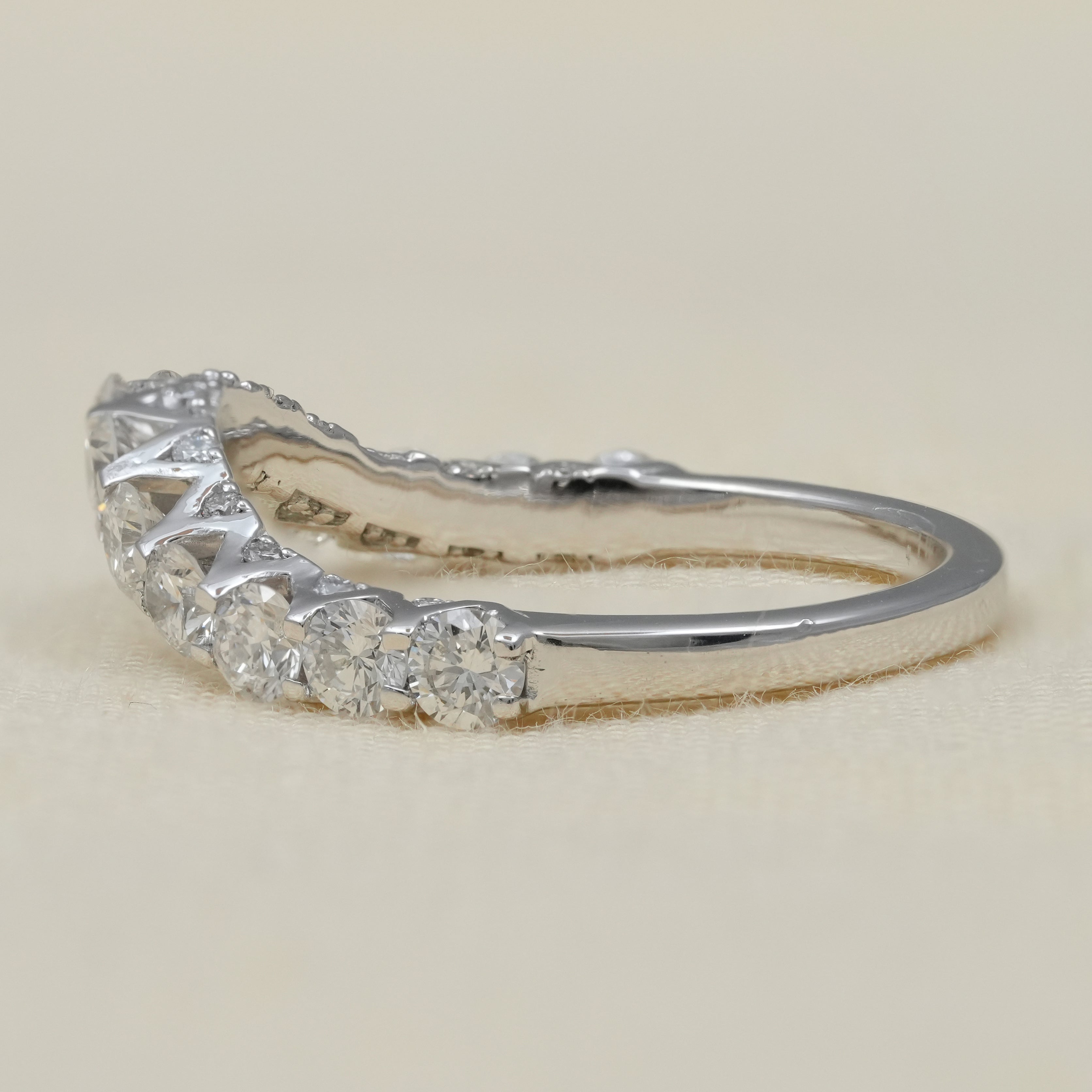 Lab grown diamond curved band special celebration gift for mom