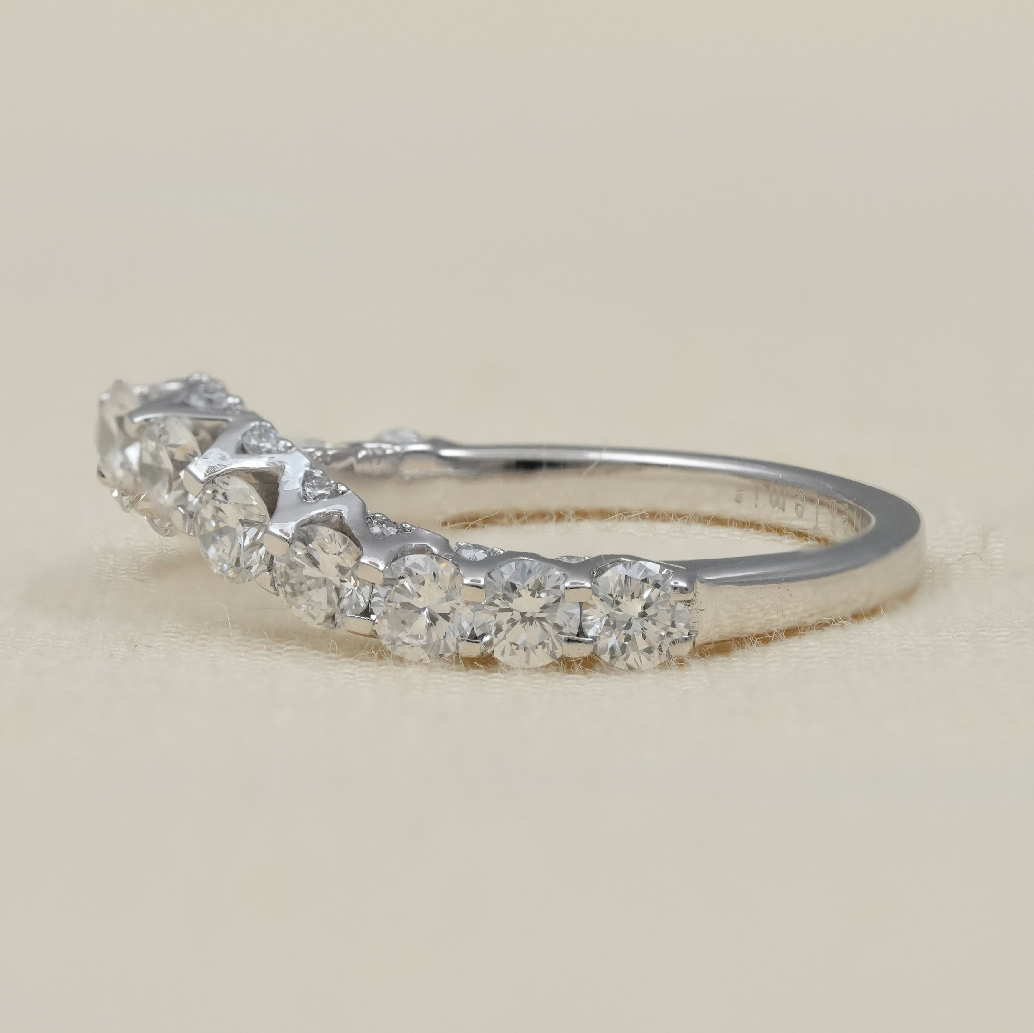 Curved lab grown diamond wedding band timeless bridal jewelry