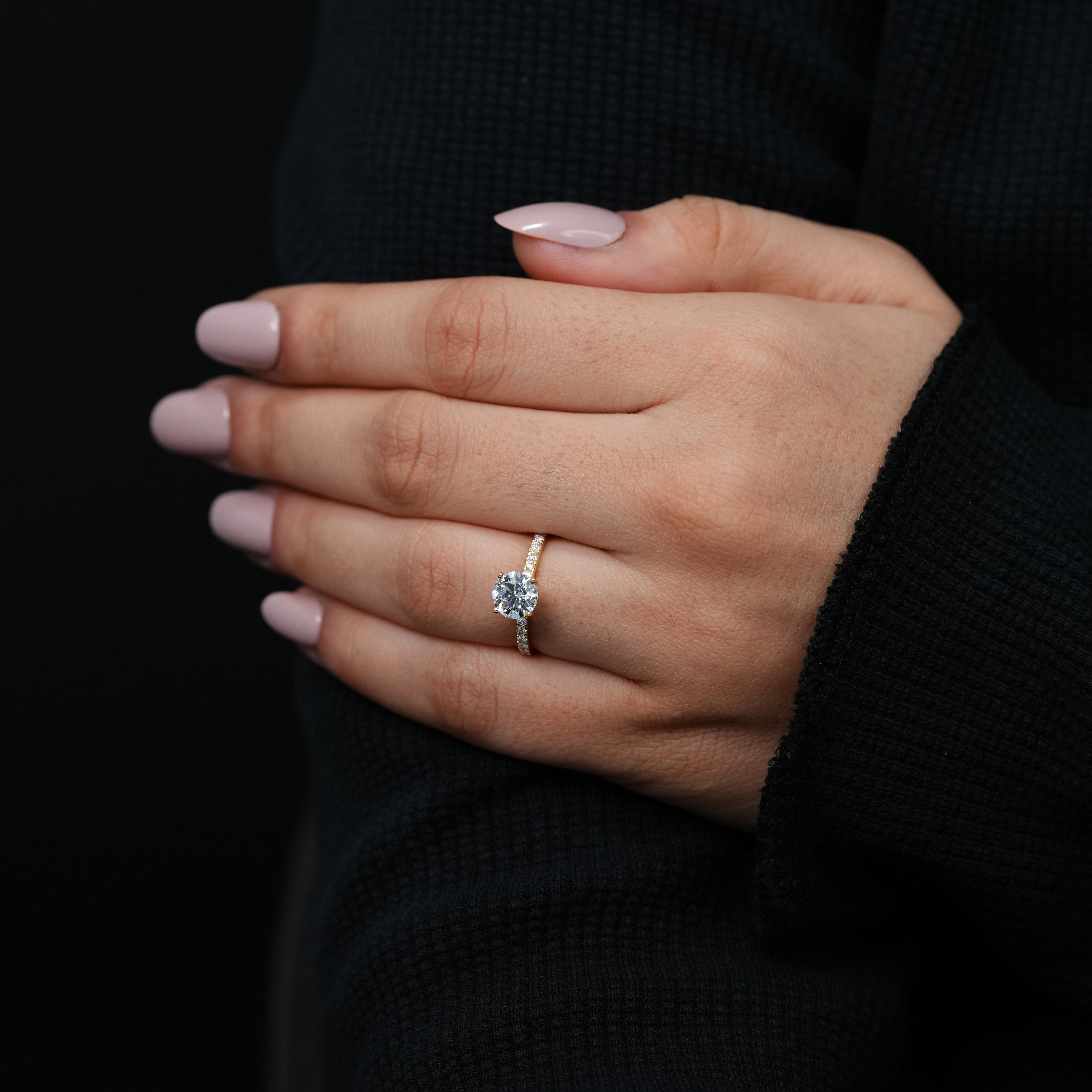 Elegant lab grown diamond round ring special gift for mom