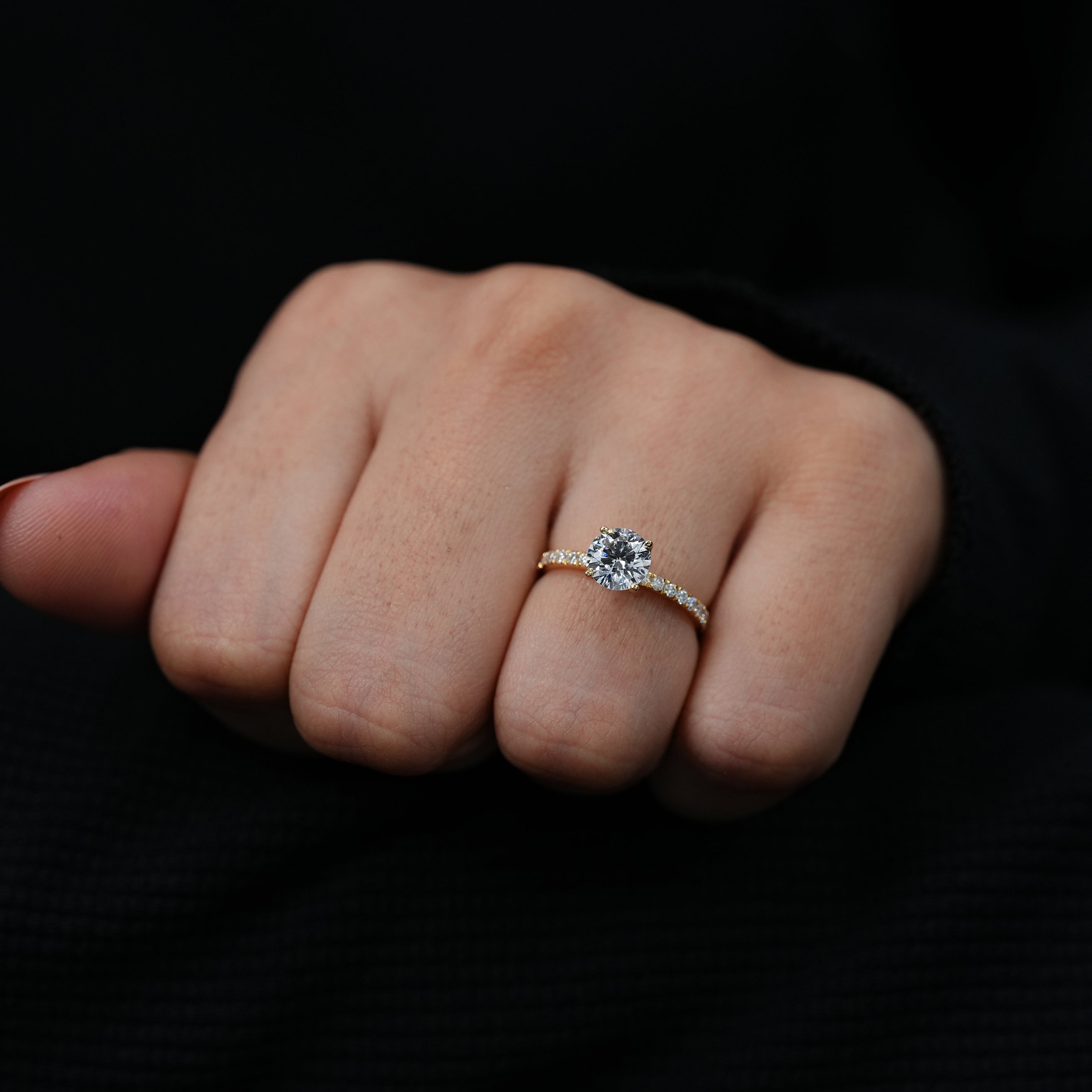 Classic Round Lab Diamond Solitaire Engagement Ring
