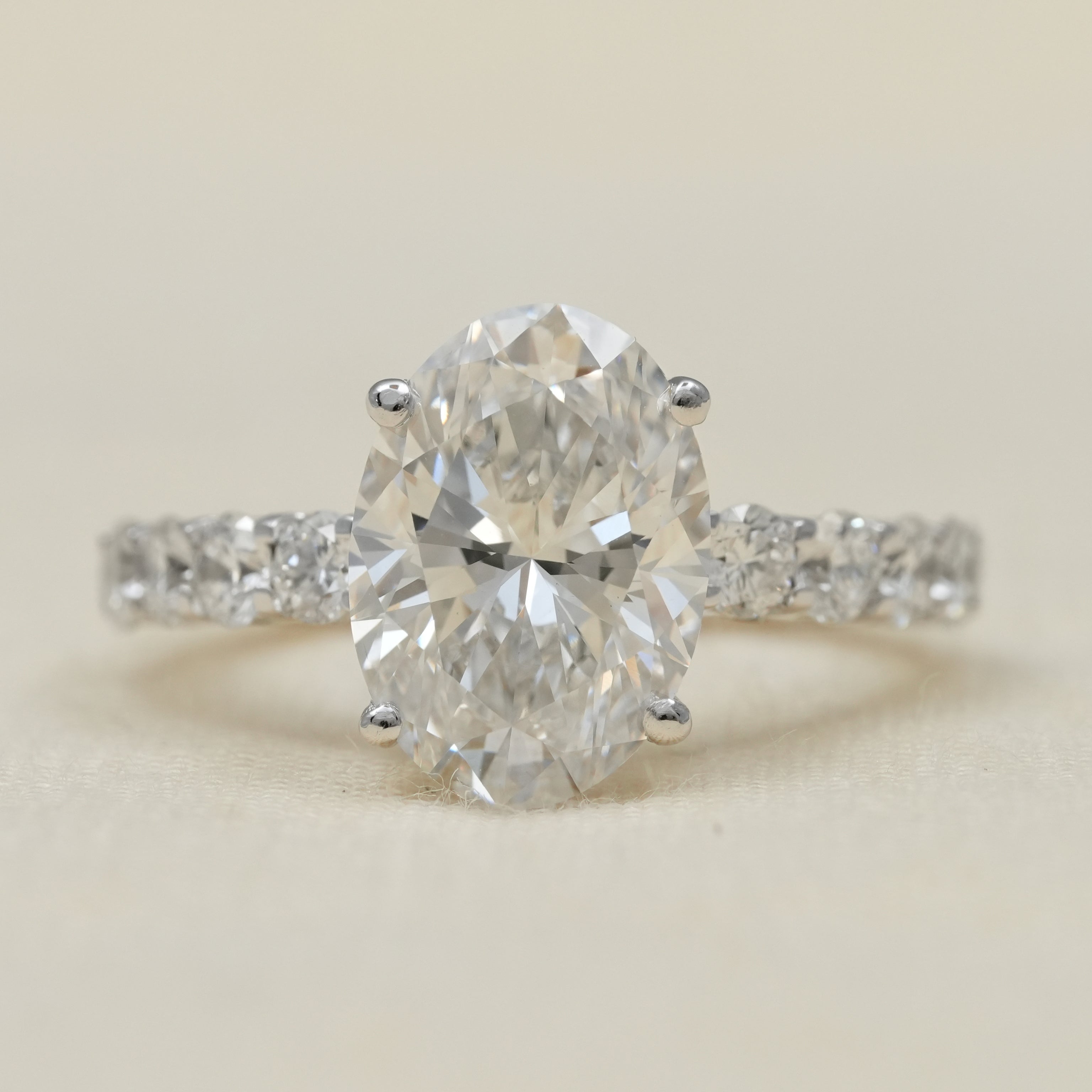 Oval lab grown diamond engagement ring elegant proposal jewelry for her