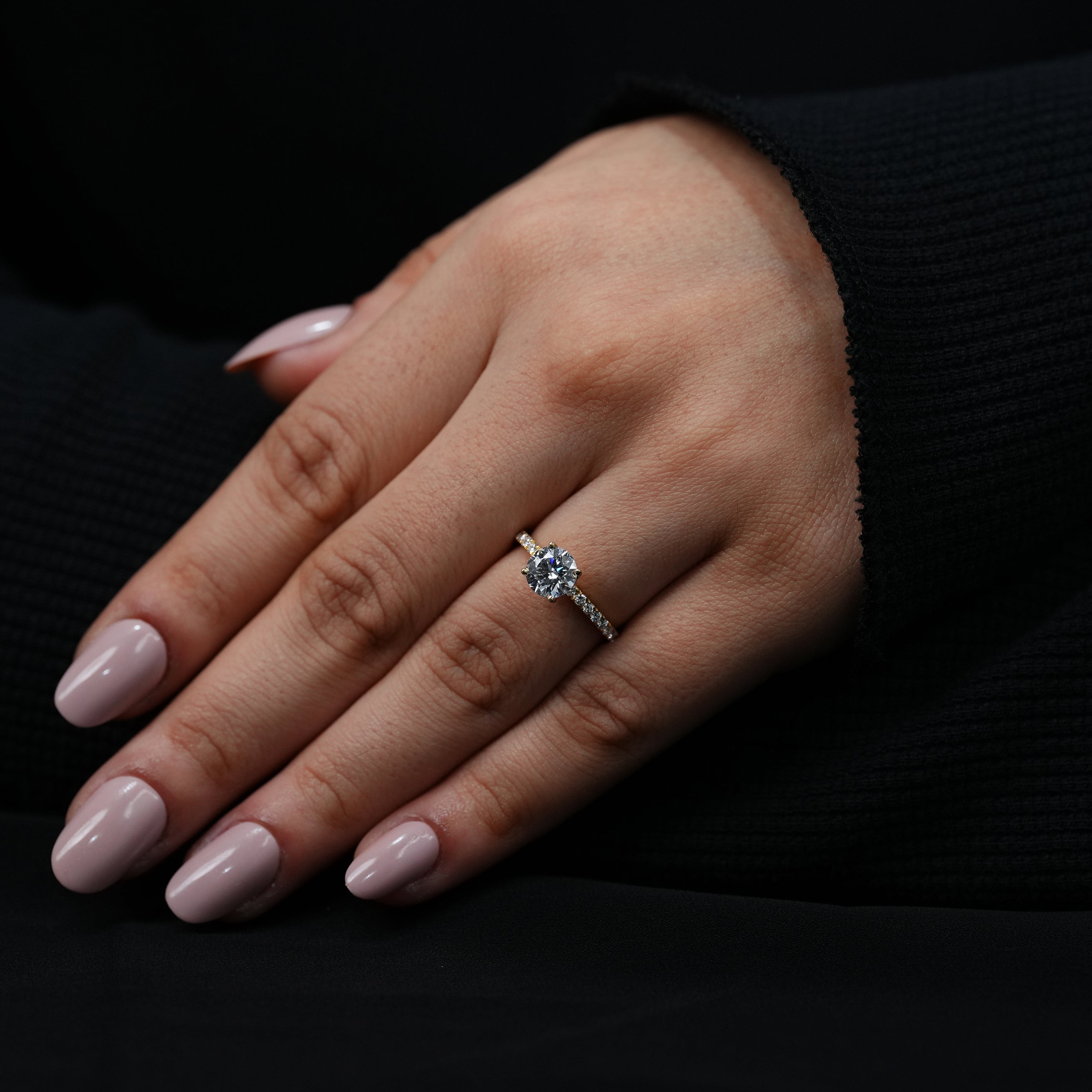 Classic Round Lab Diamond Solitaire Engagement Ring