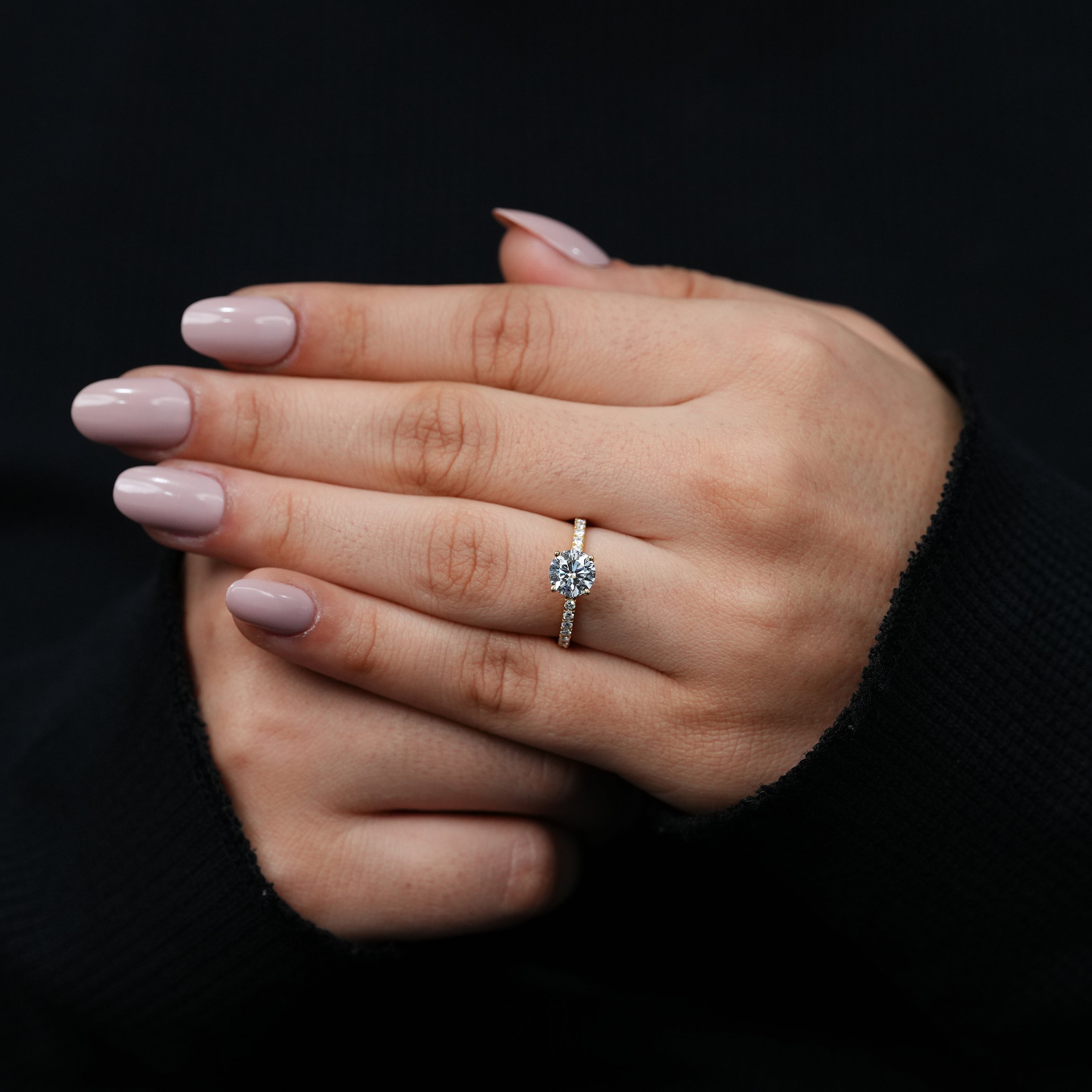Classic Round Lab Diamond Solitaire Engagement Ring