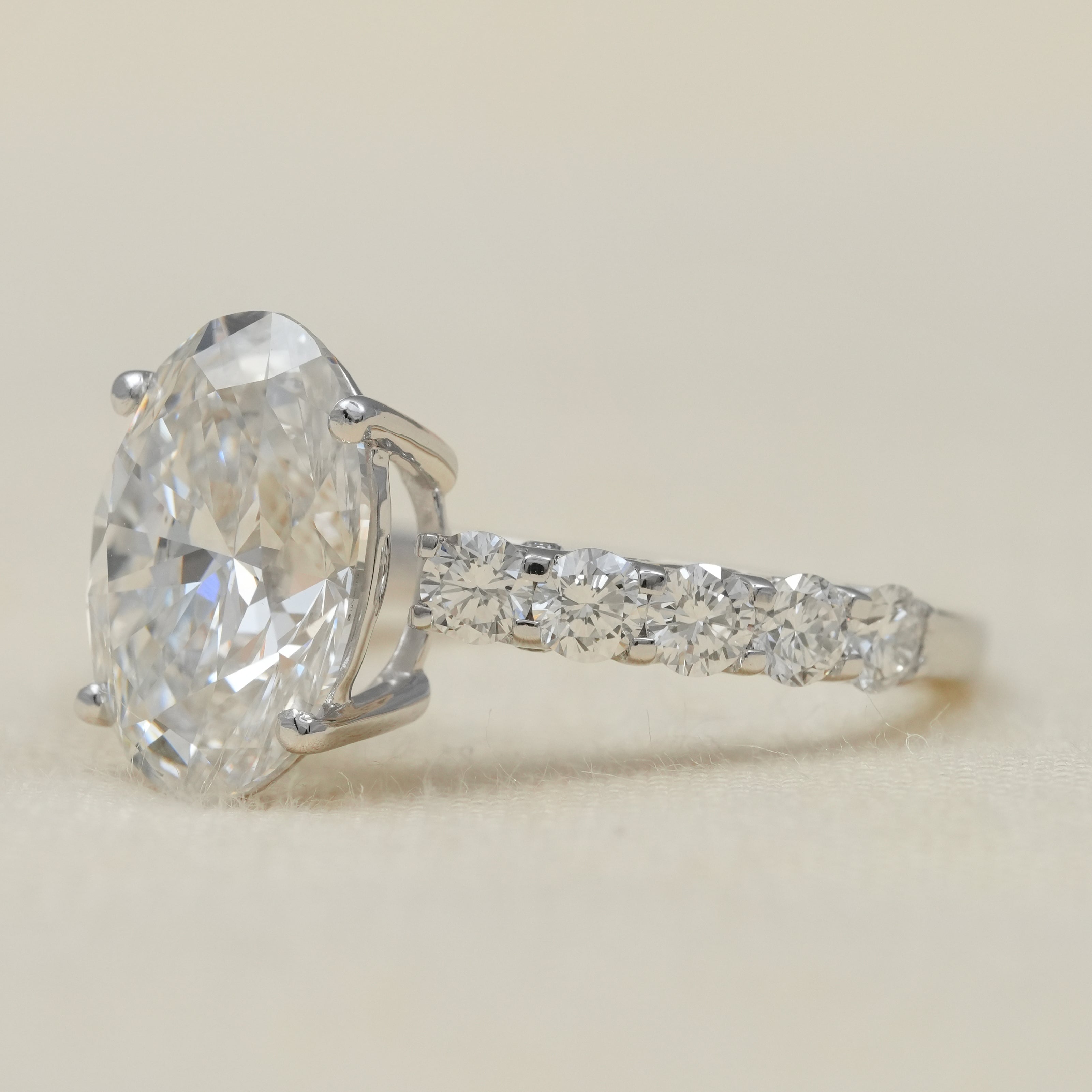 Oval lab grown diamond engagement ring timeless bridal jewelry design