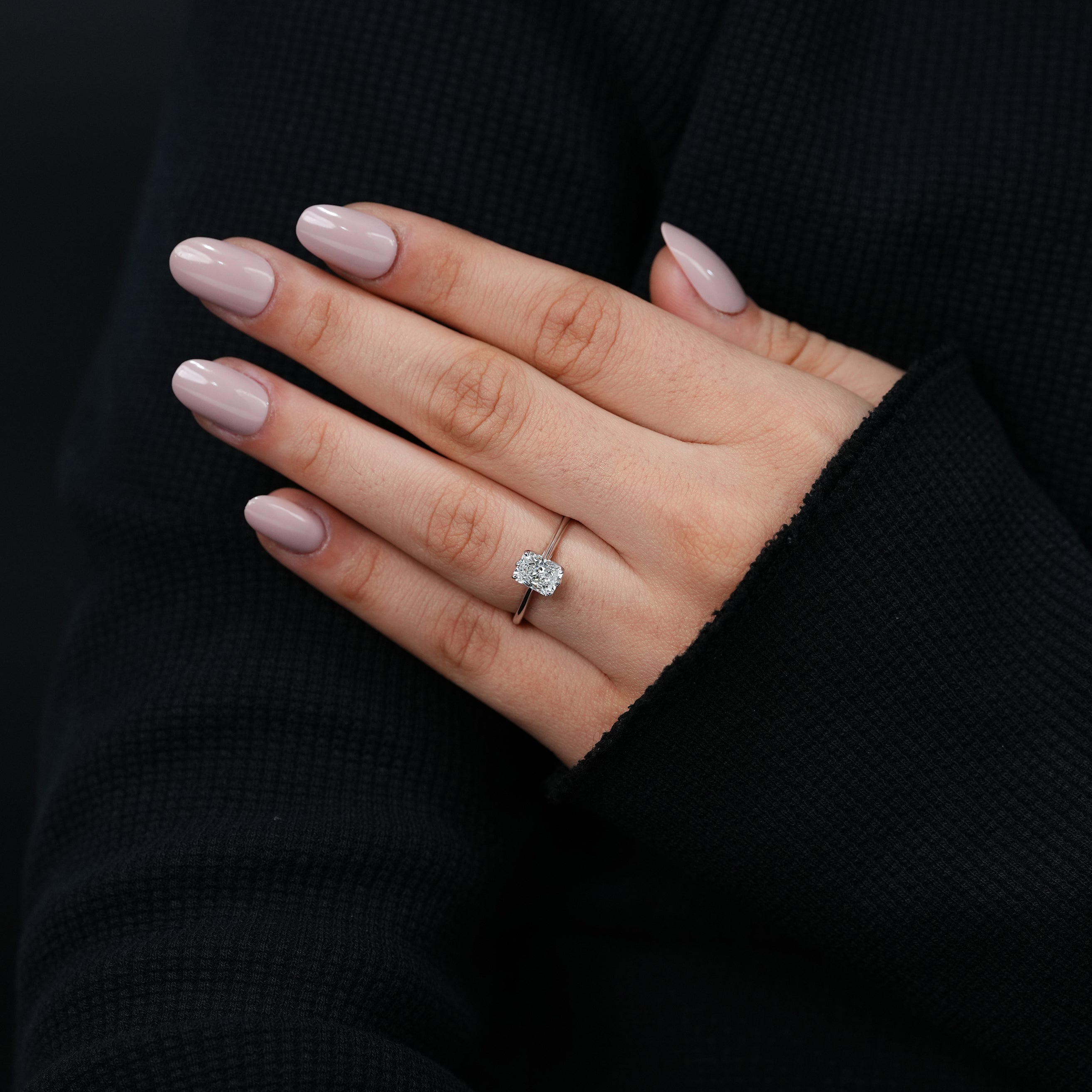 Radiant Cut Lab Diamond Solitaire Engagement Ring