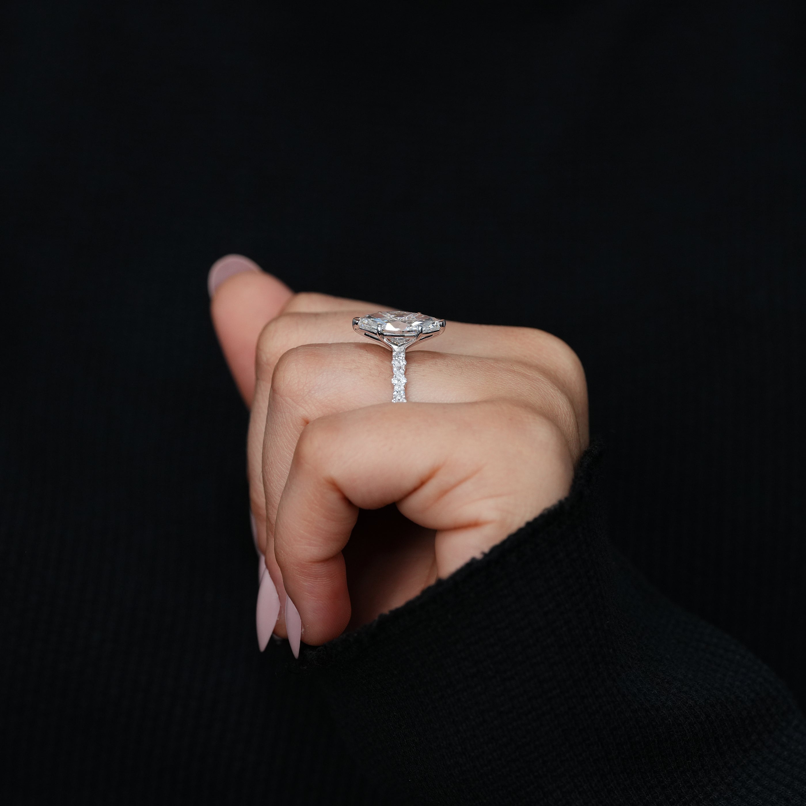 Marquise Cut Lab Grown Diamond Engagement Ring