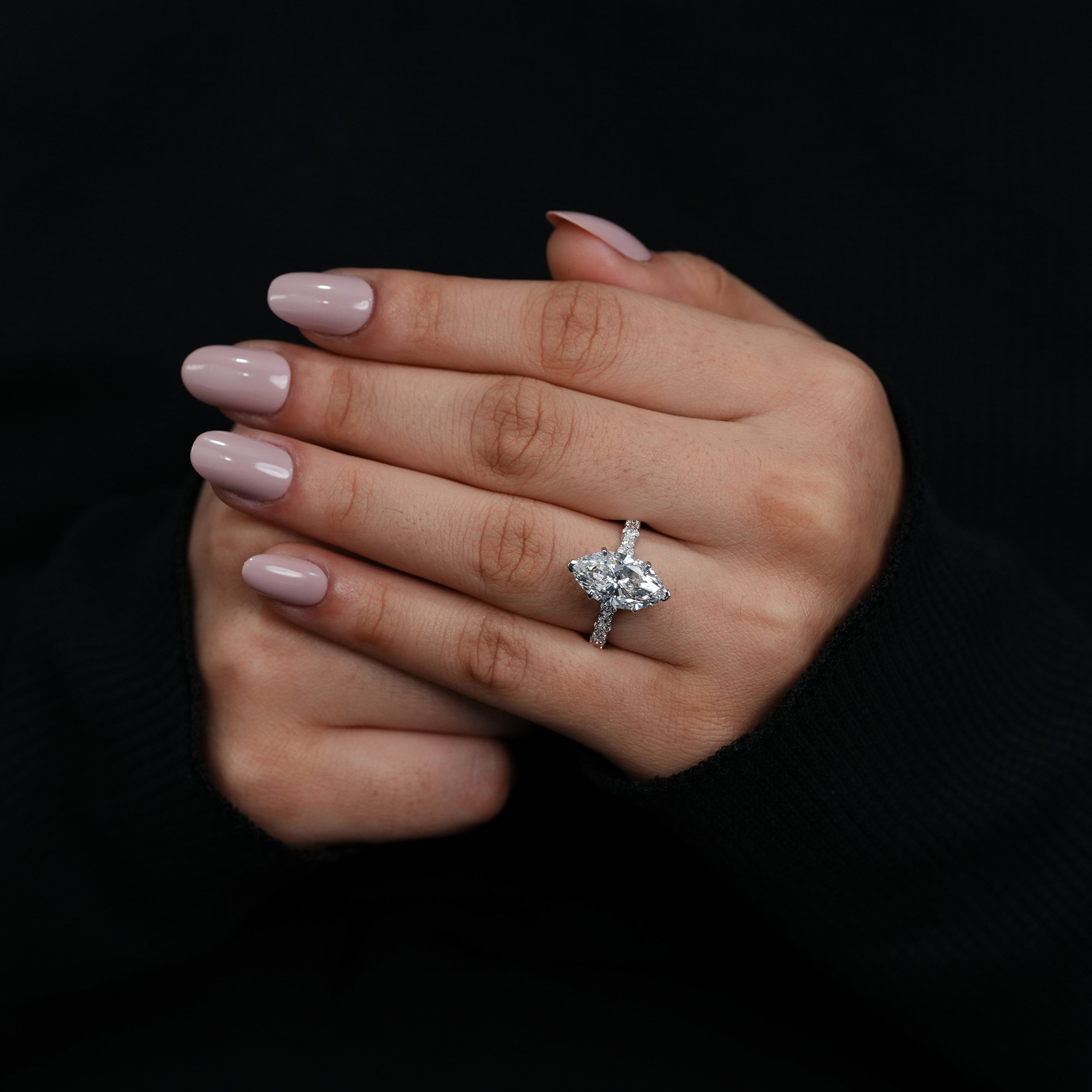 Marquise Cut Lab Grown Diamond Engagement Ring