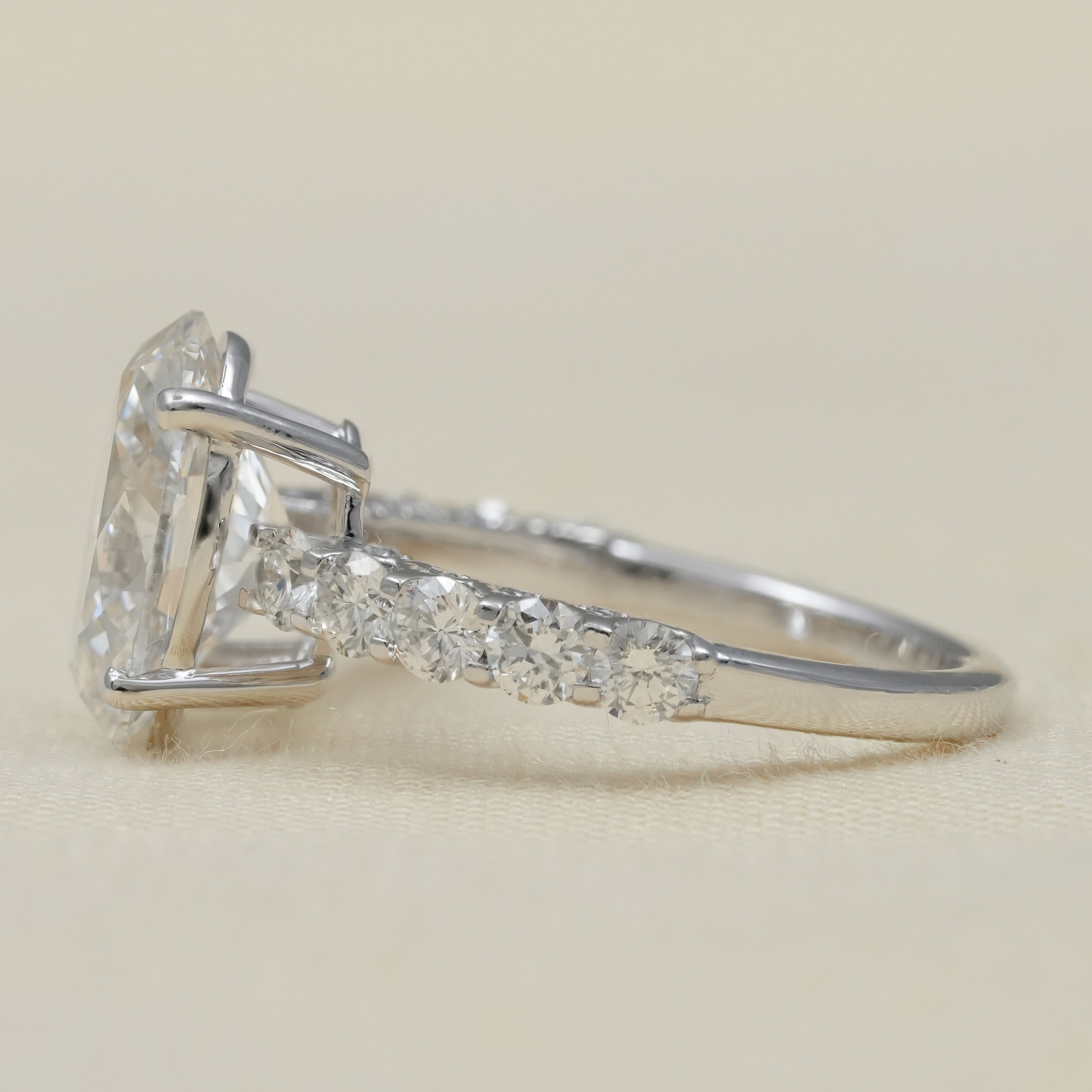 Lab grown diamond oval solitaire ring romantic promise gift for her
