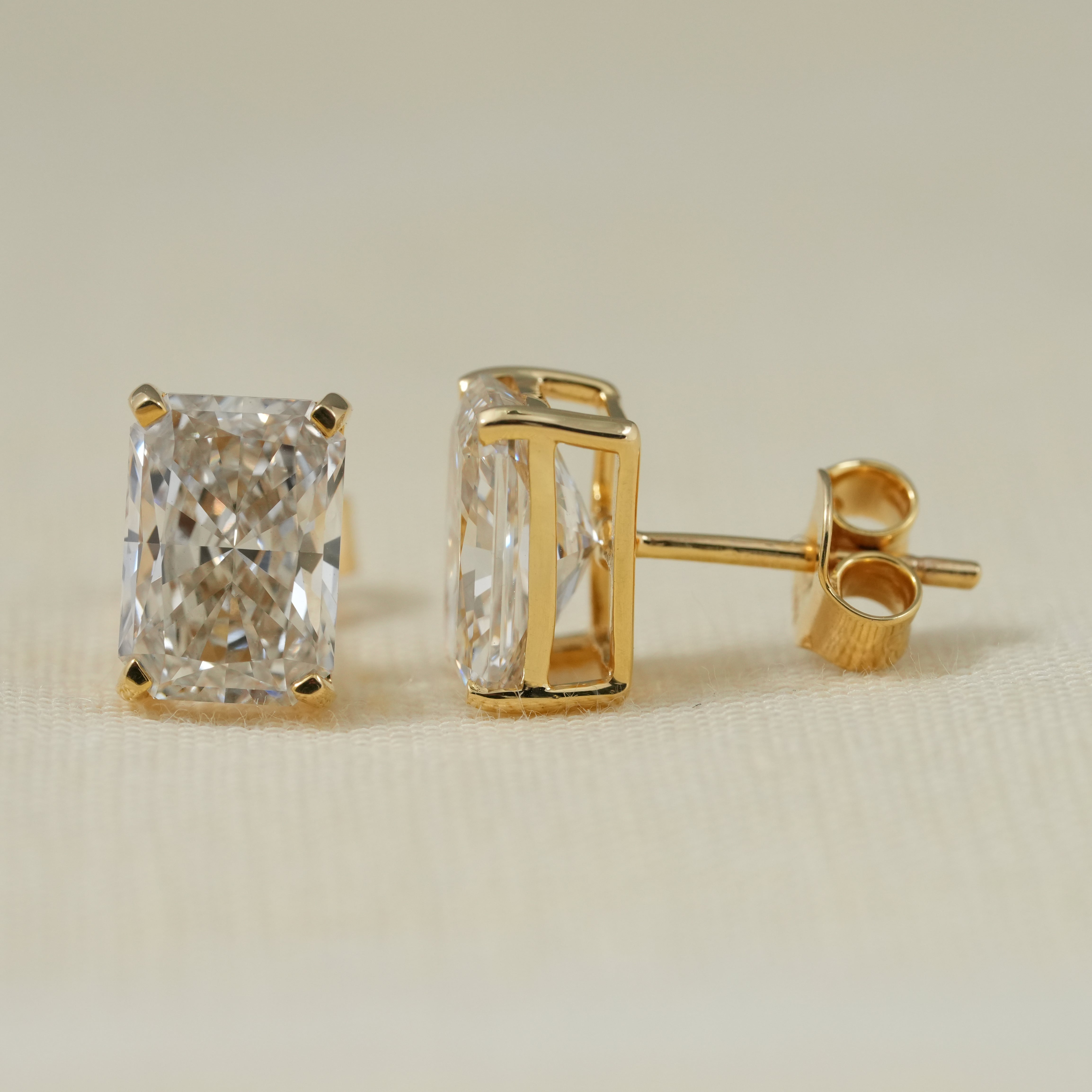 Radiant Cut Lab Diamond Stud Earrings