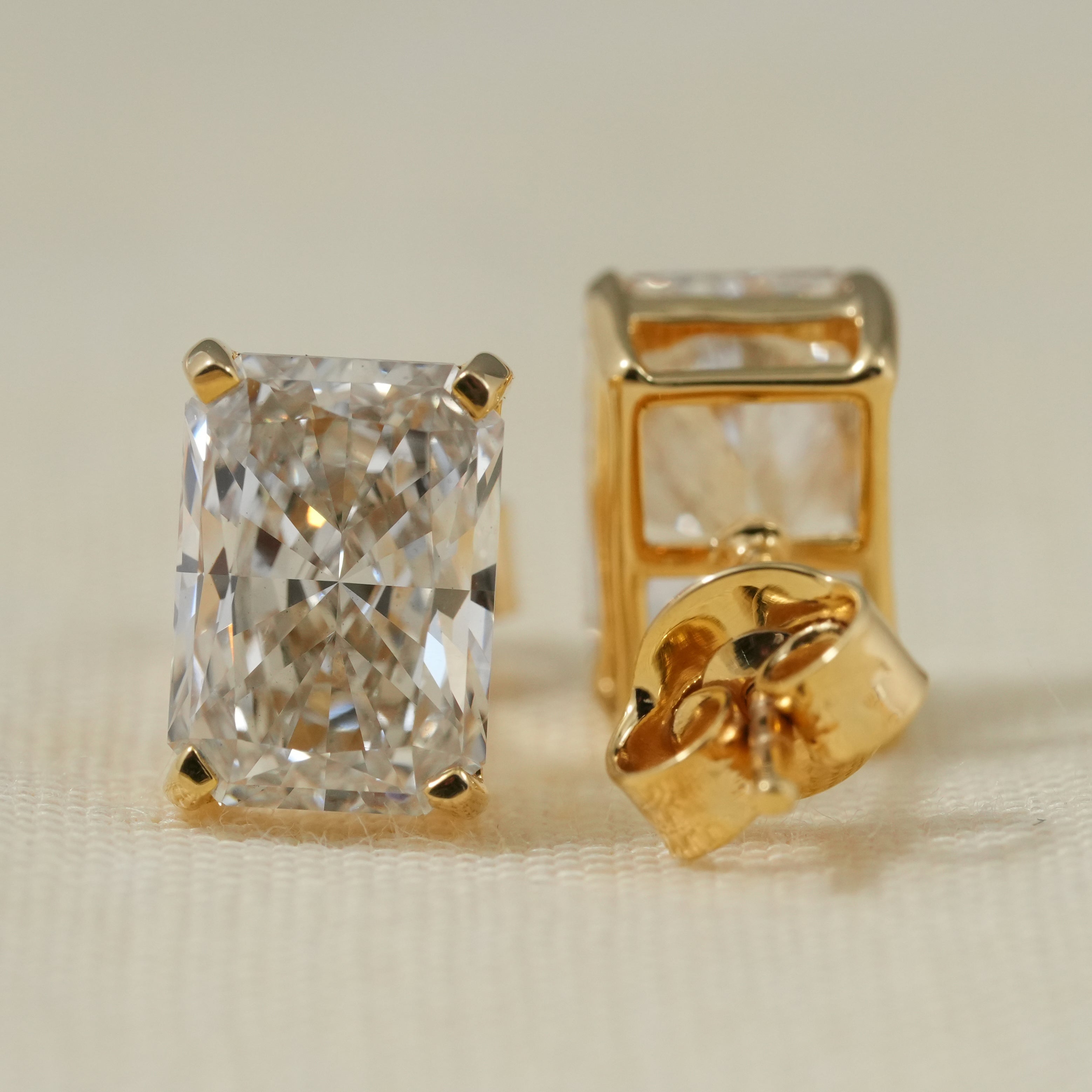 Radiant Cut Lab Diamond Stud Earrings