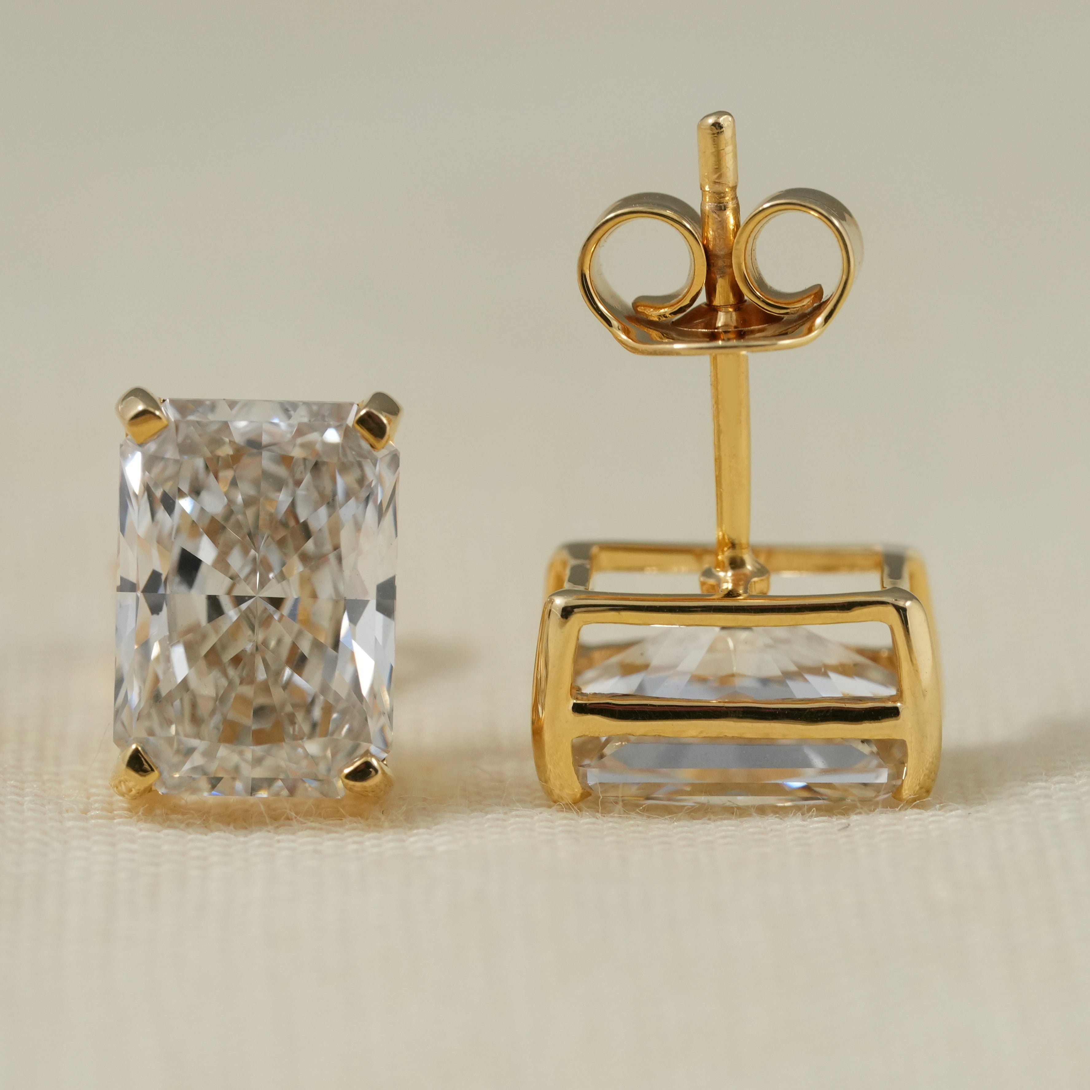 Radiant Cut Lab Diamond Stud Earrings