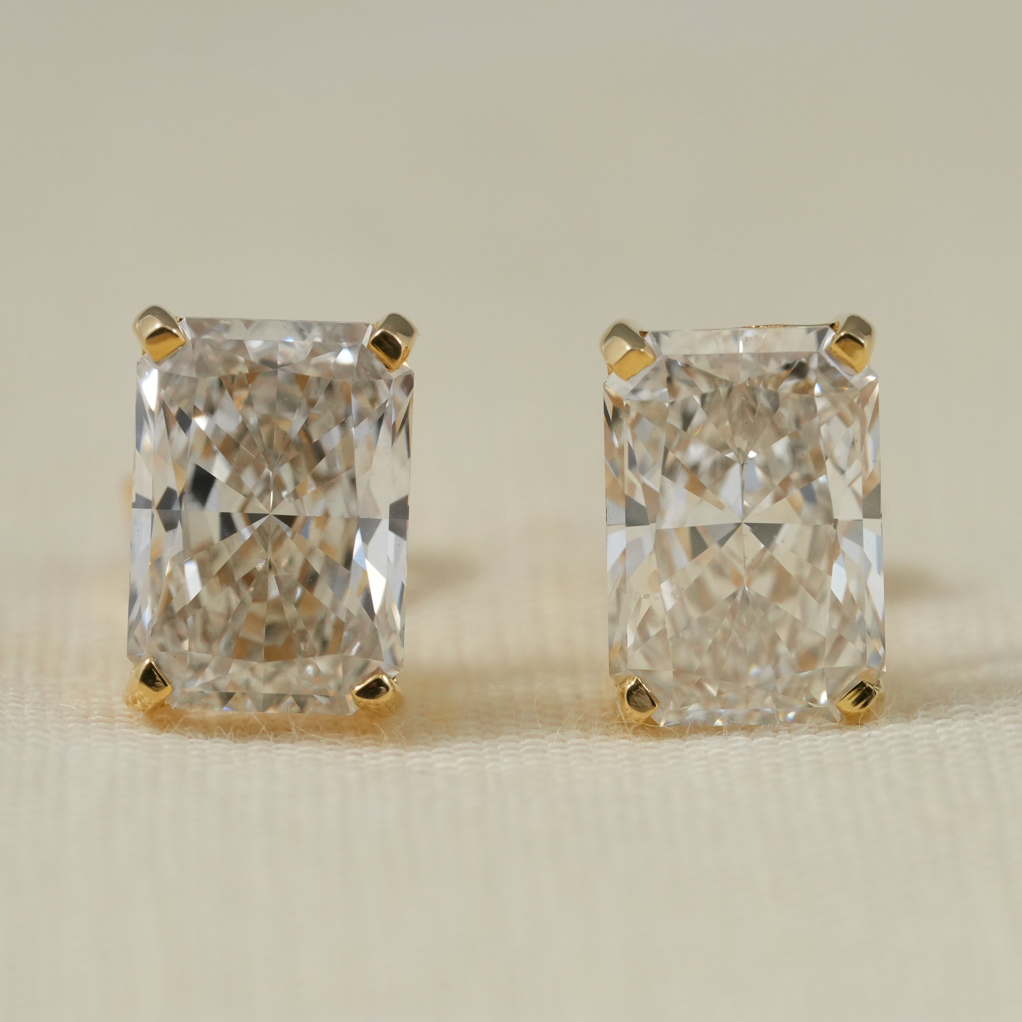 Radiant Cut Lab Diamond Stud Earrings