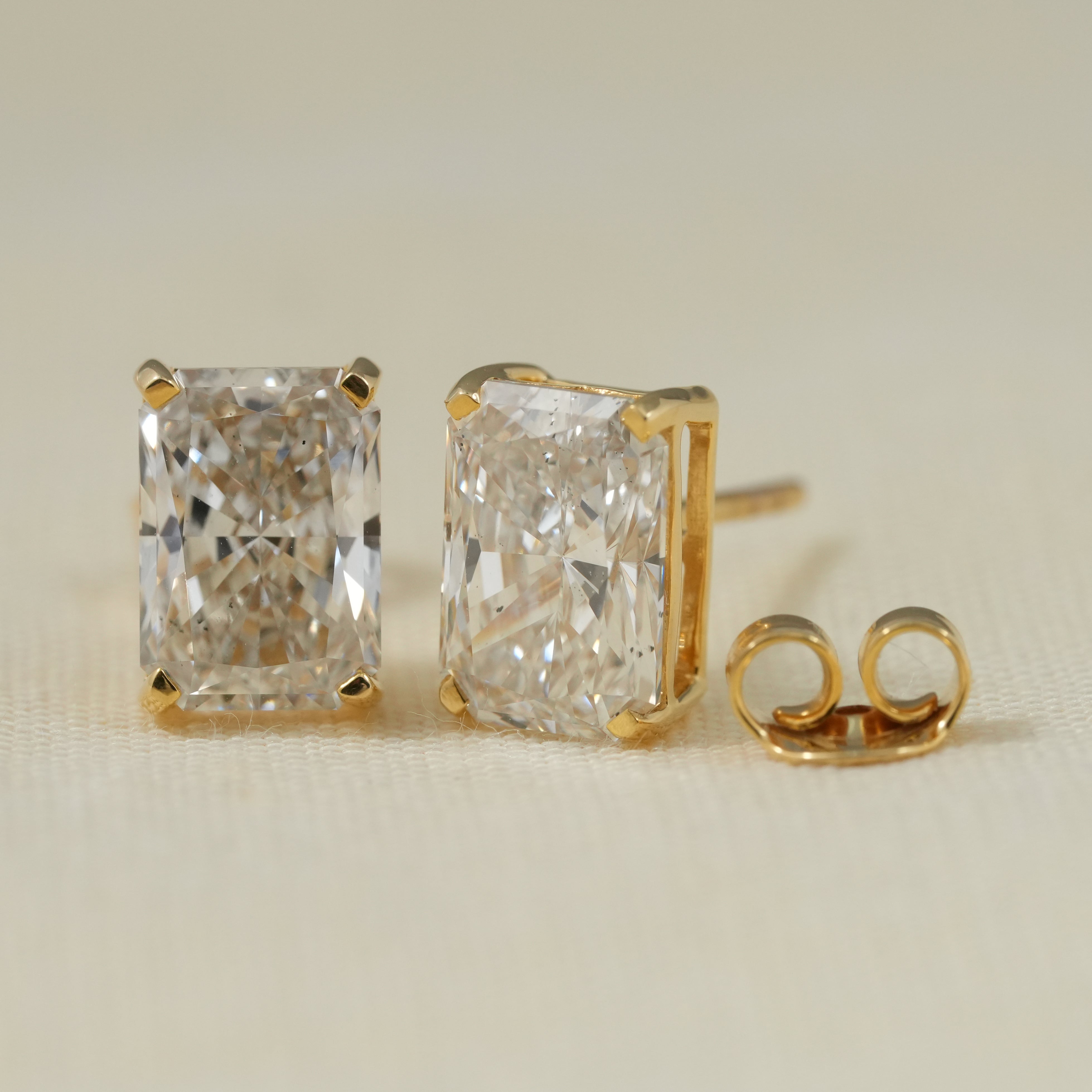 Radiant Cut Lab Diamond Stud Earrings