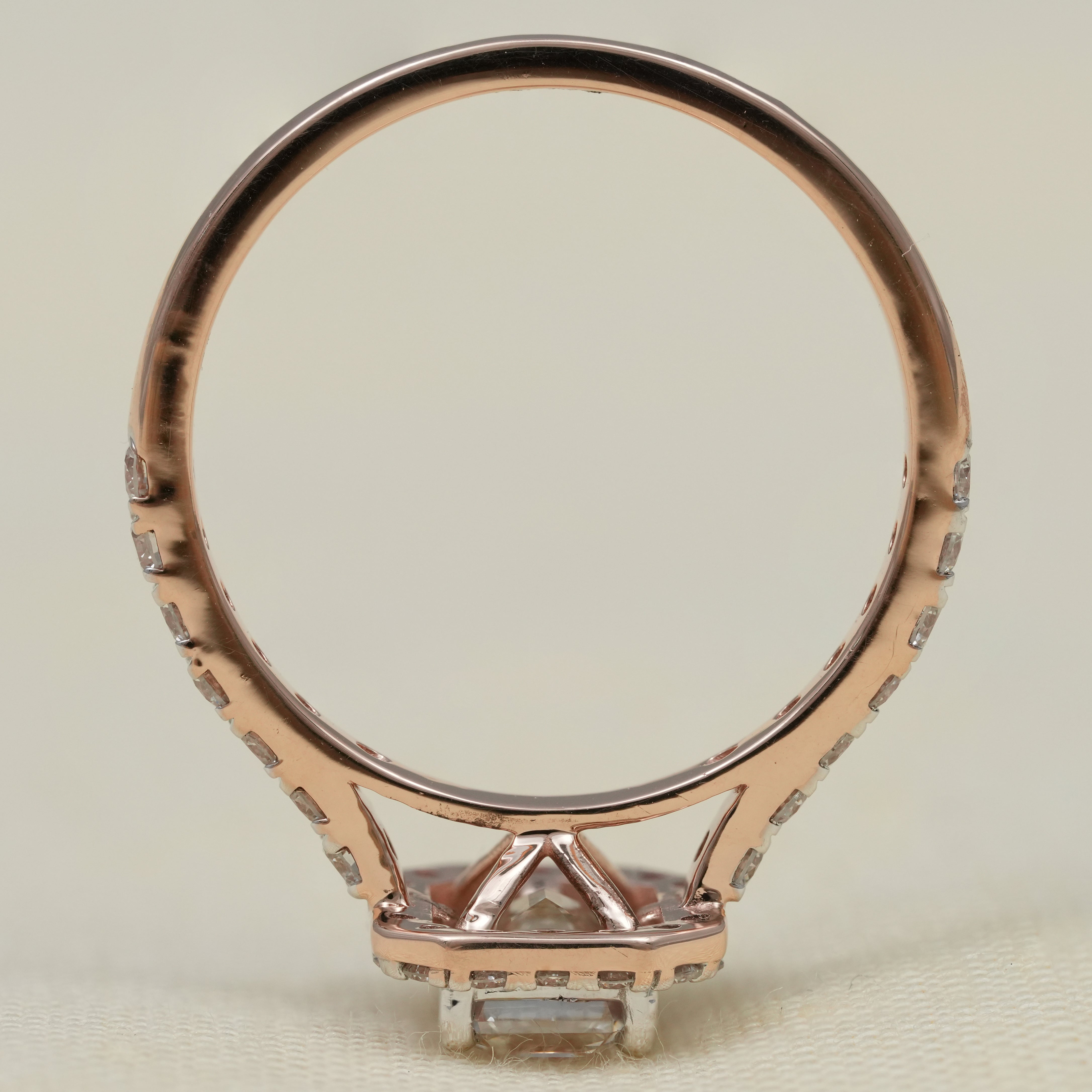 Emerald Cut Halo Lab Diamond Engagement Ring