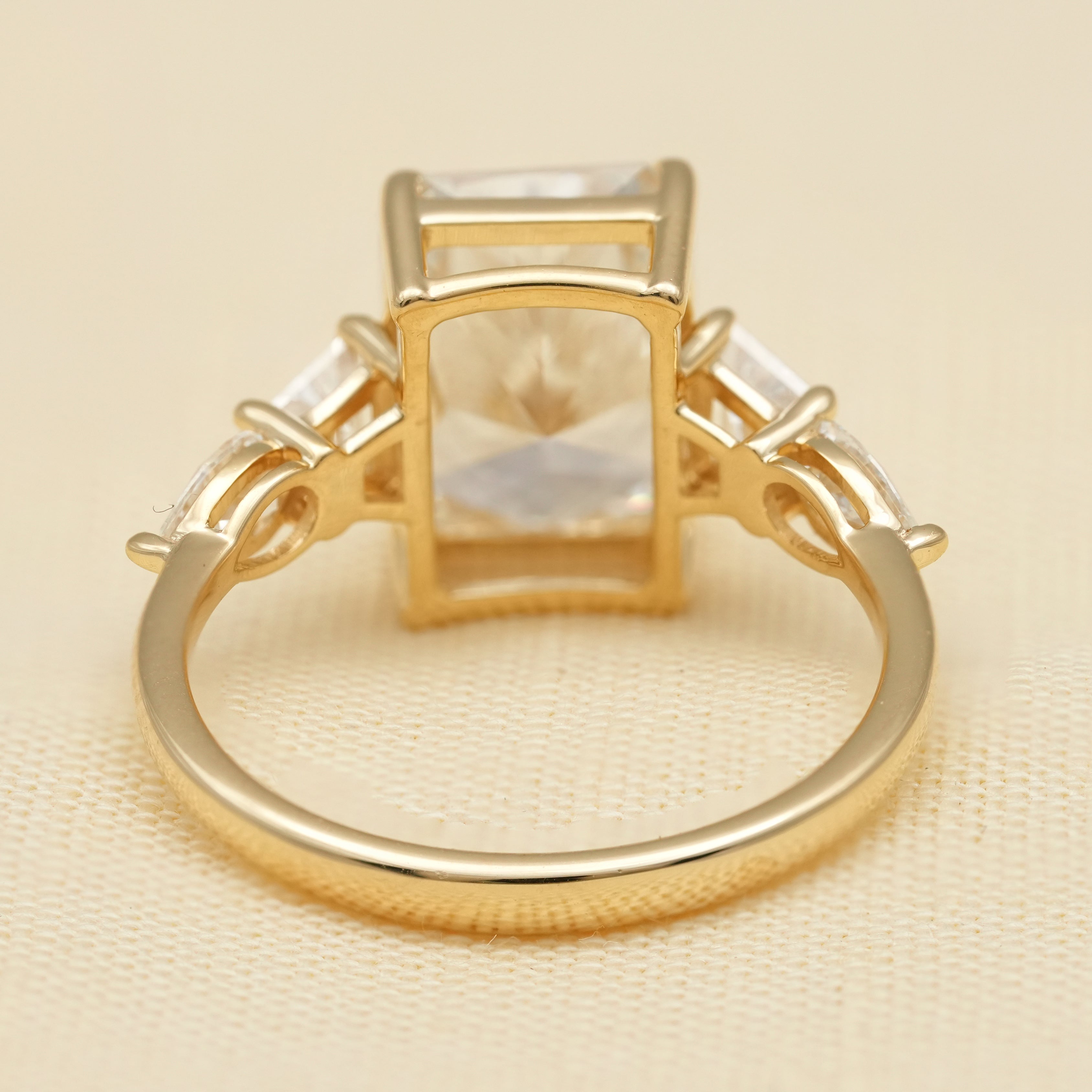 Radiant Lab Diamond Engagement Ring With Side Stones