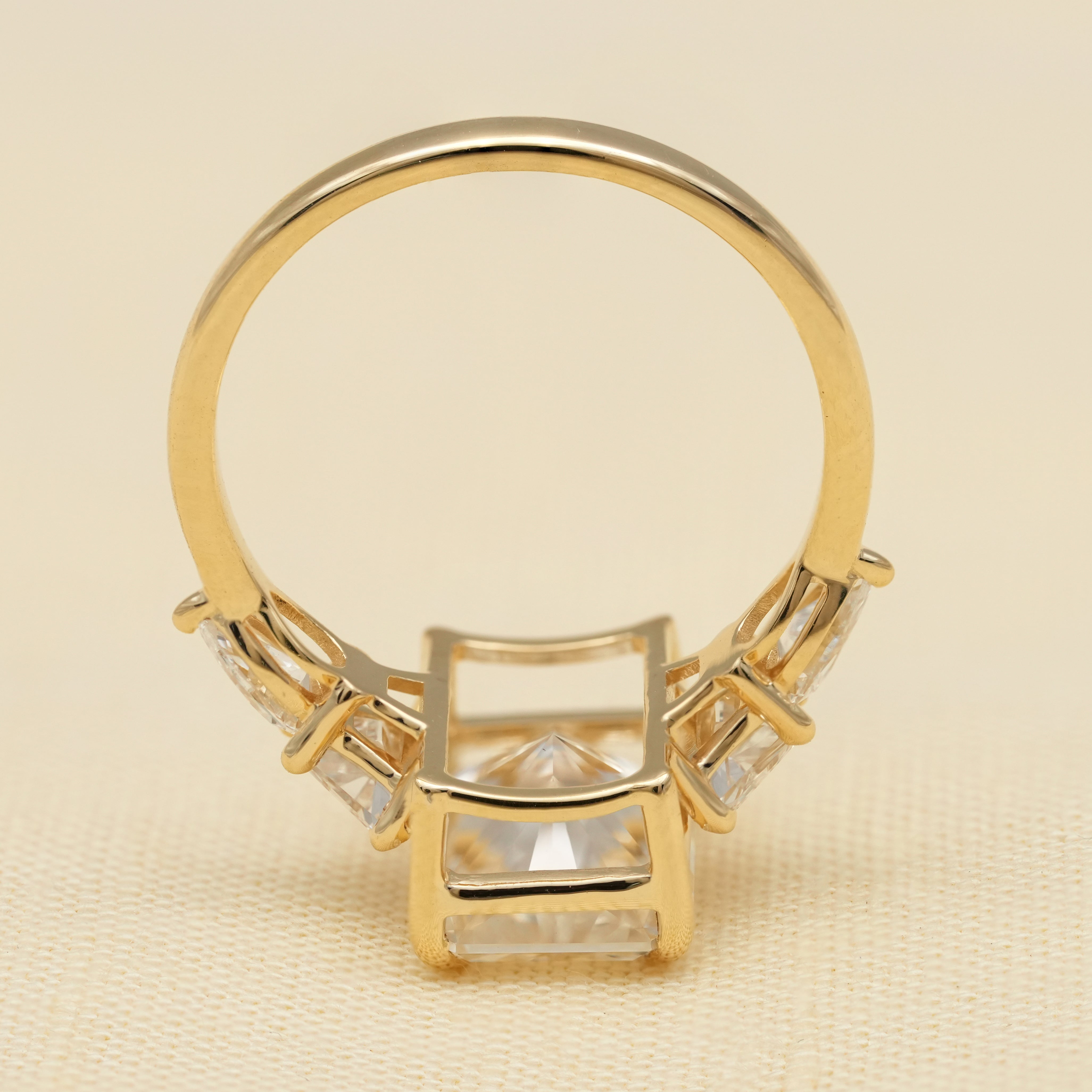 Radiant Lab Diamond Engagement Ring With Side Stones