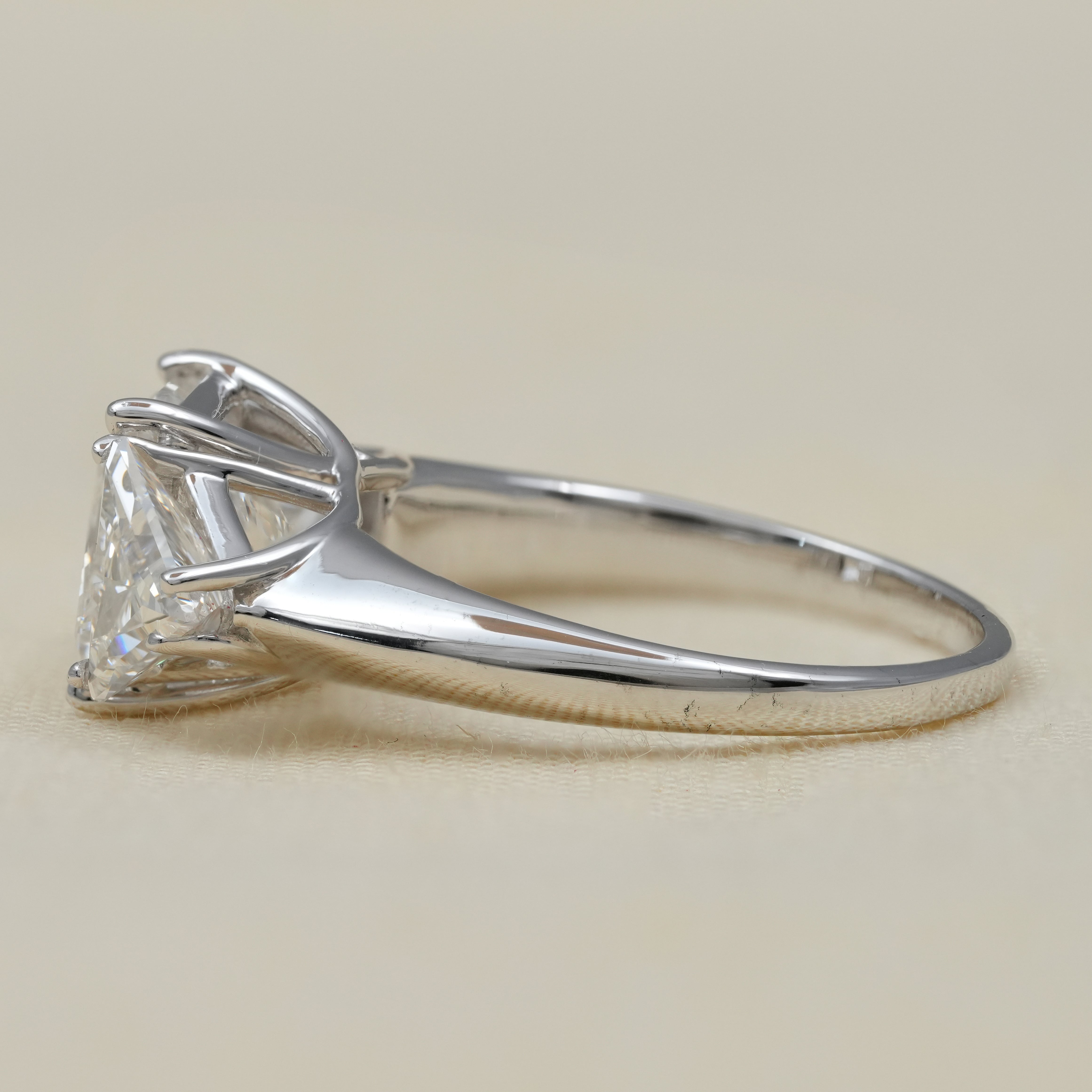 Lab grown diamond princess three stone ring special celebration jewelry