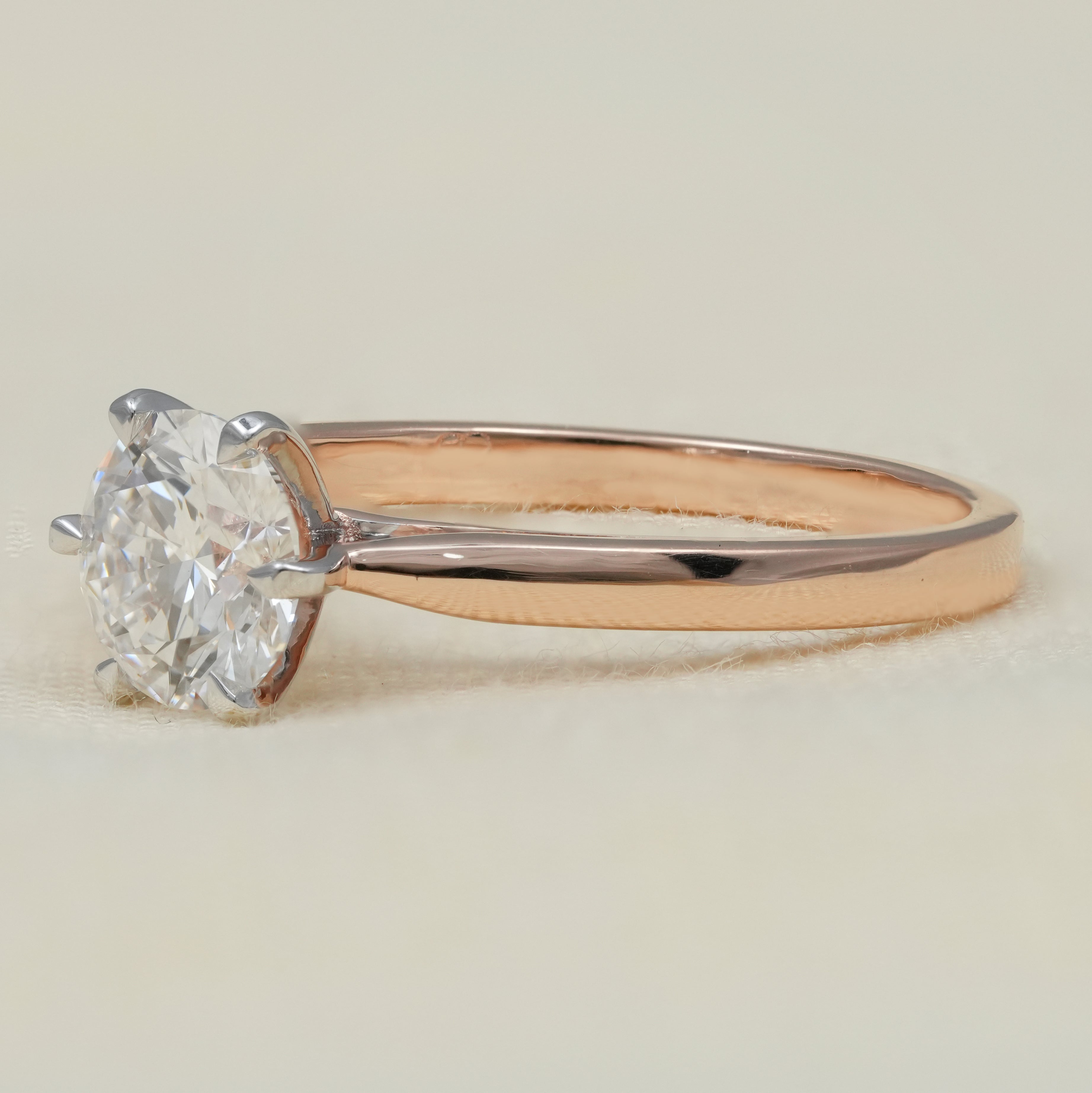 Elegant round cut engagement ring set with sparkling lab grown diamond
