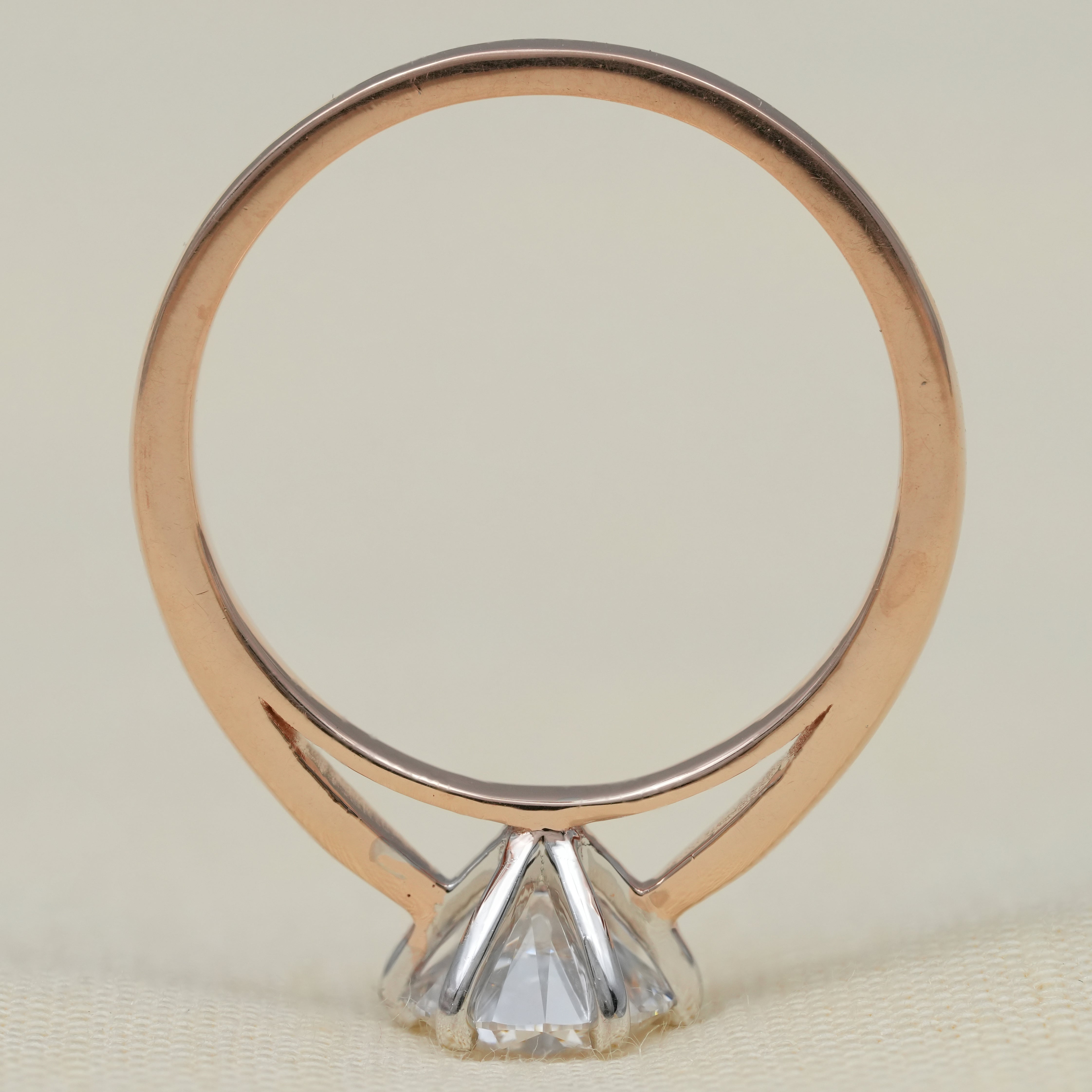 Minimal round solitaire ring crafted with lab grown diamond for proposals