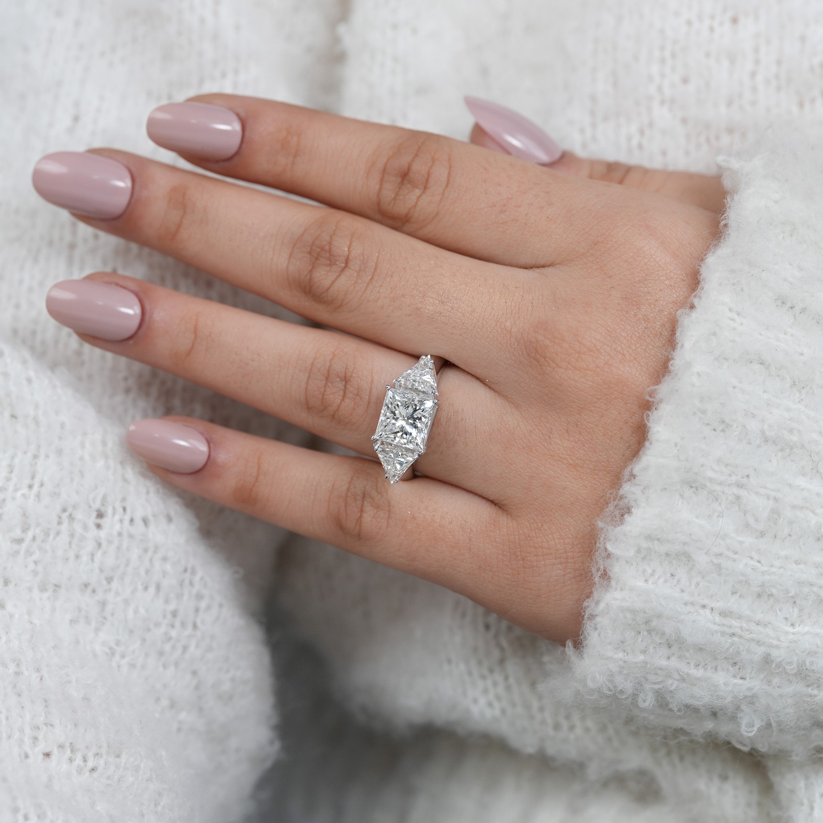 Princess lab grown diamond ring festive occasion gift for daughter