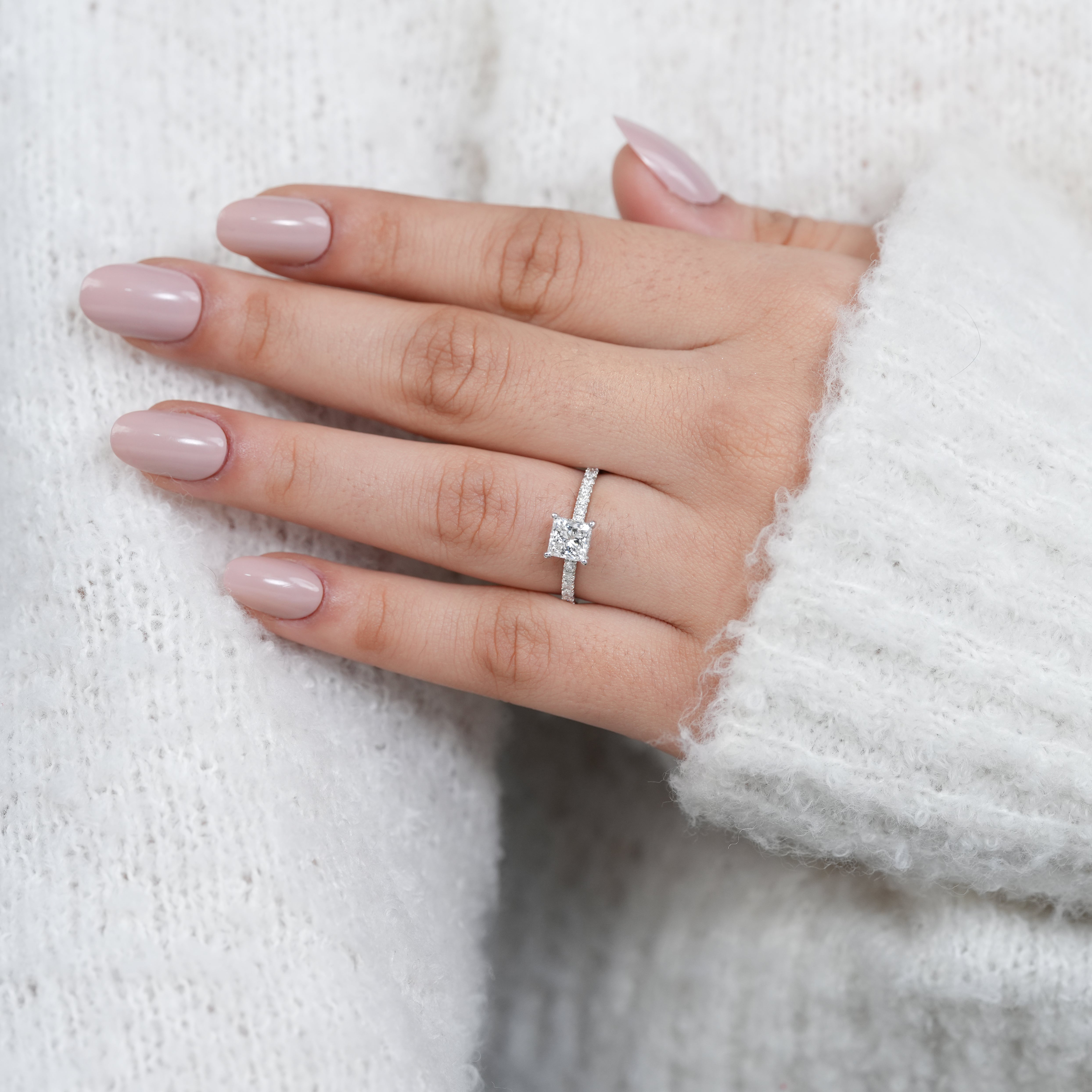 Timeless princess cut lab grown diamond engagement ring design