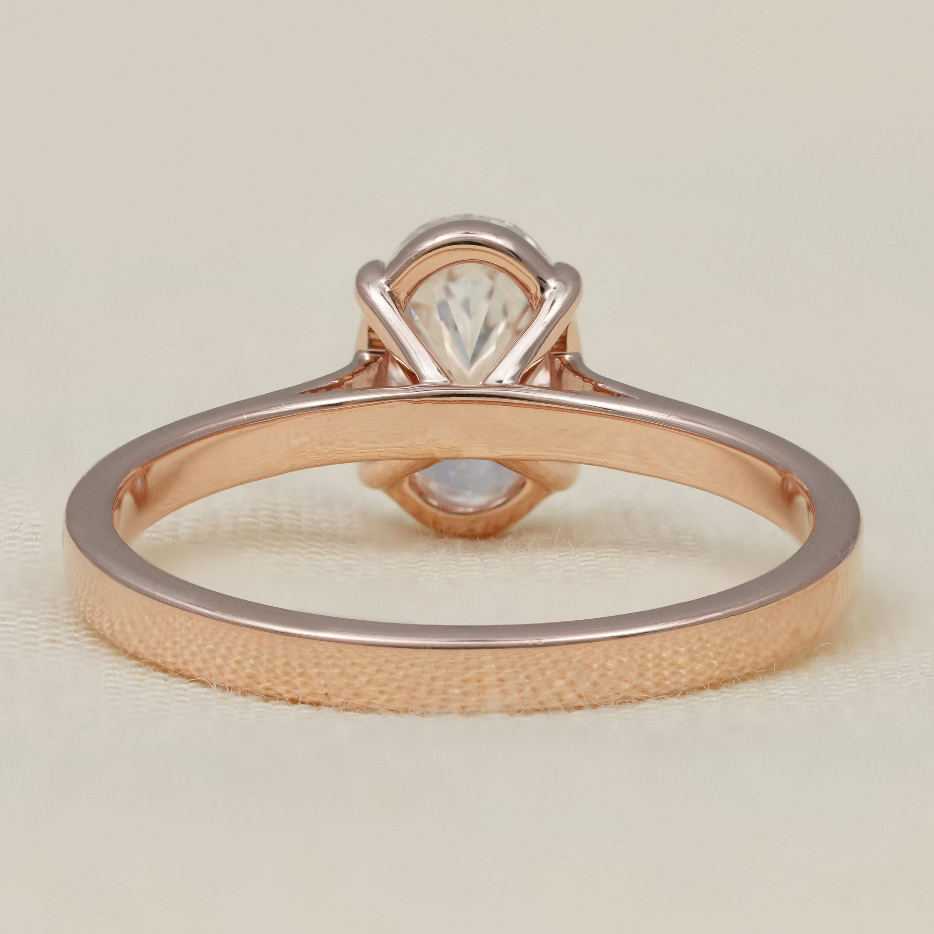 Timeless oval solitaire ring with lab grown diamond for engagements