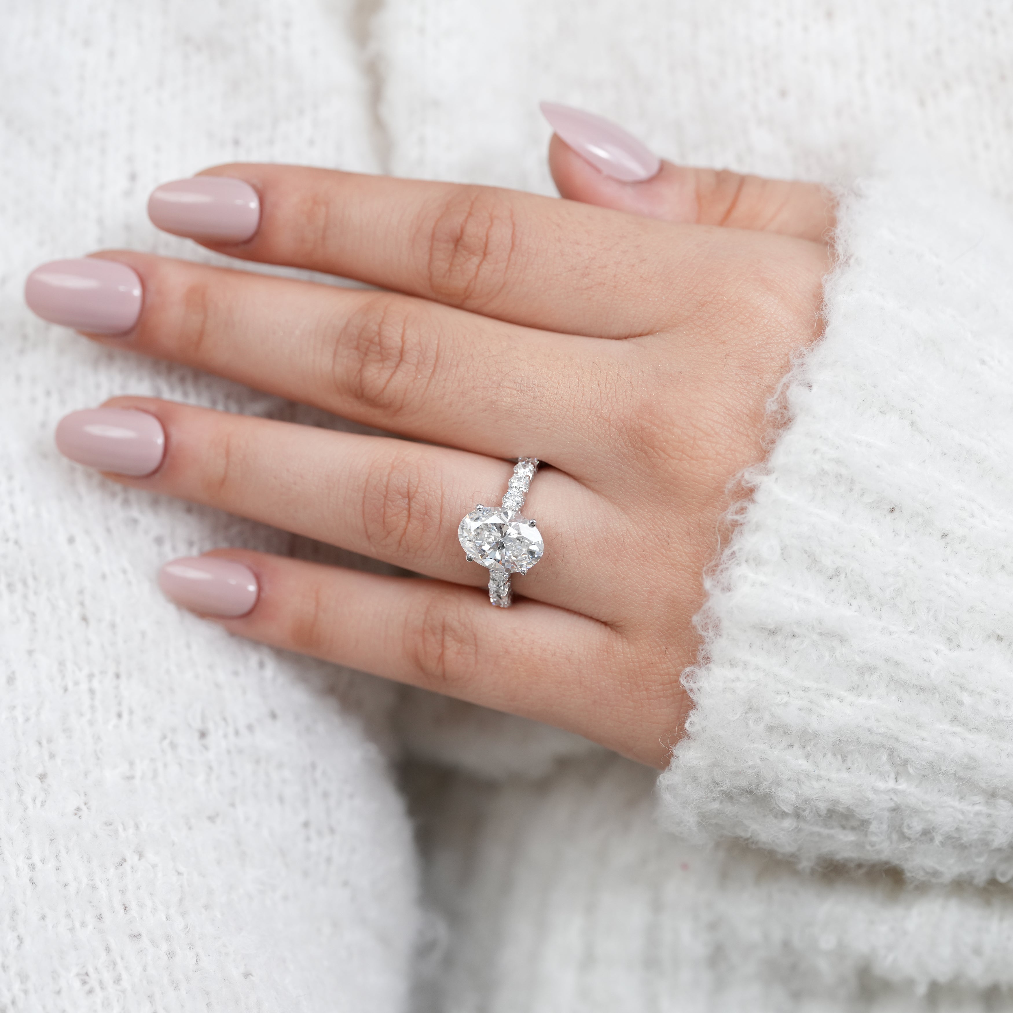 Oval lab grown diamond ring classic festival jewelry gift idea