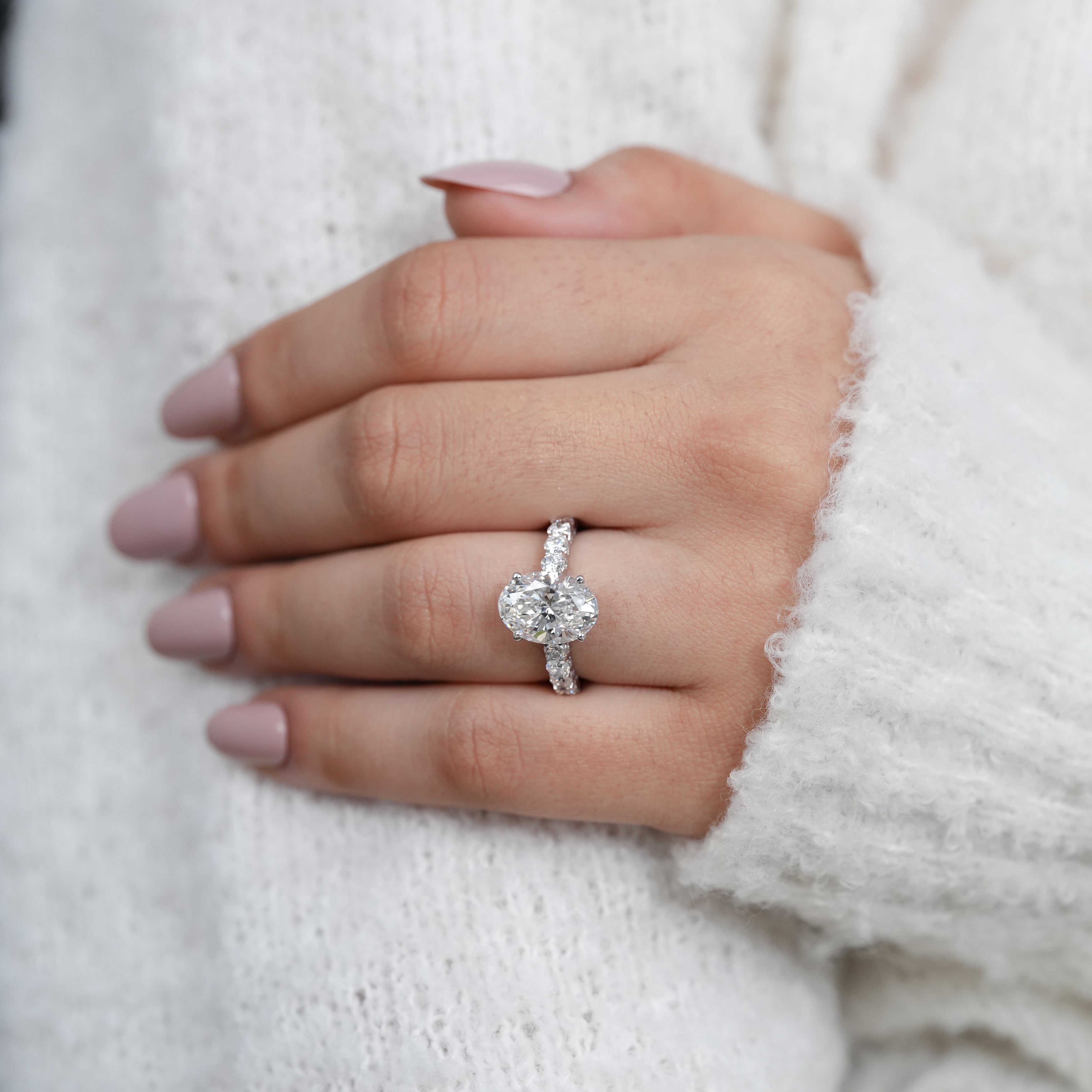 Lab grown diamond oval solitaire ring elegant birthday gift for daughter