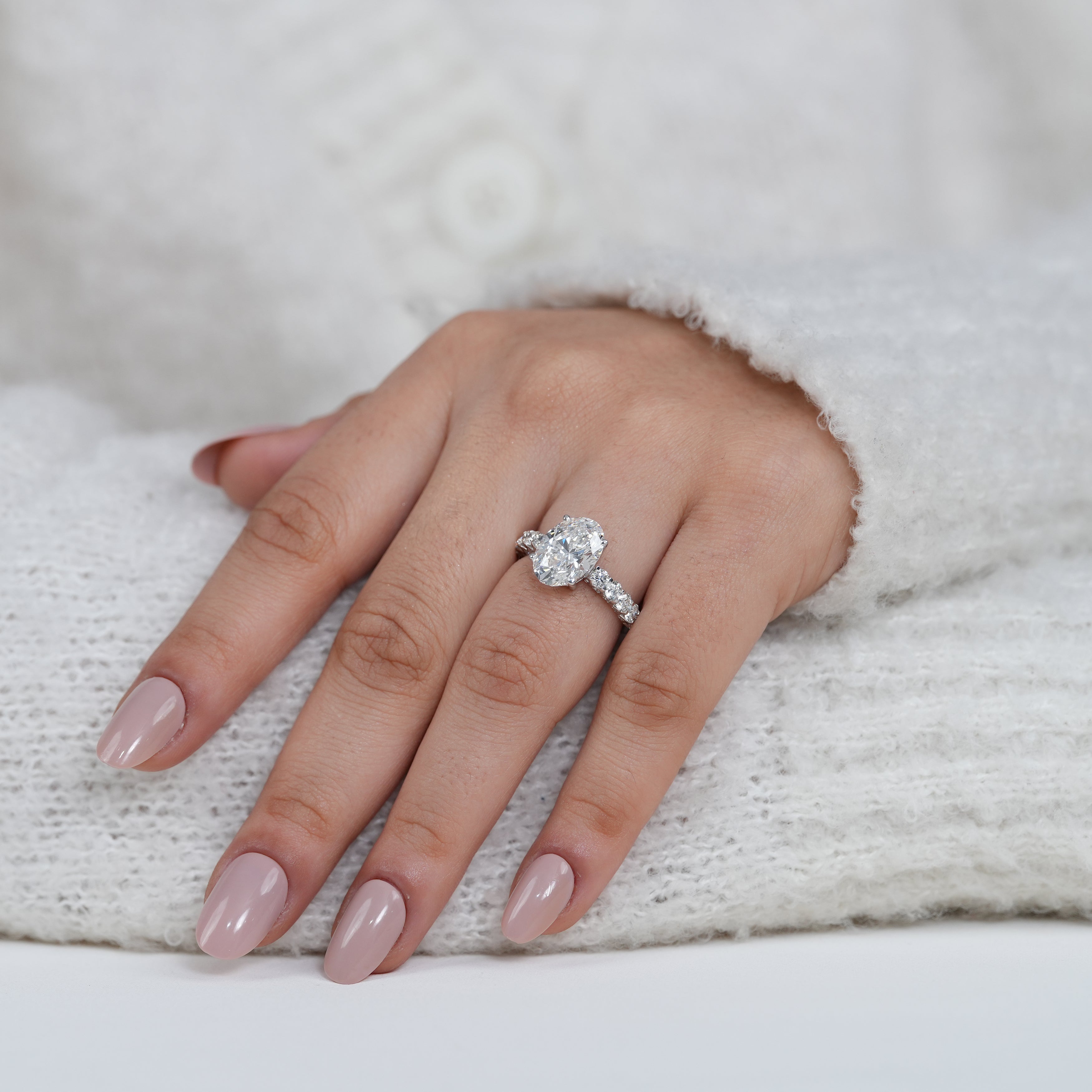 Lab grown diamond oval ring perfect Valentine gift for loved one