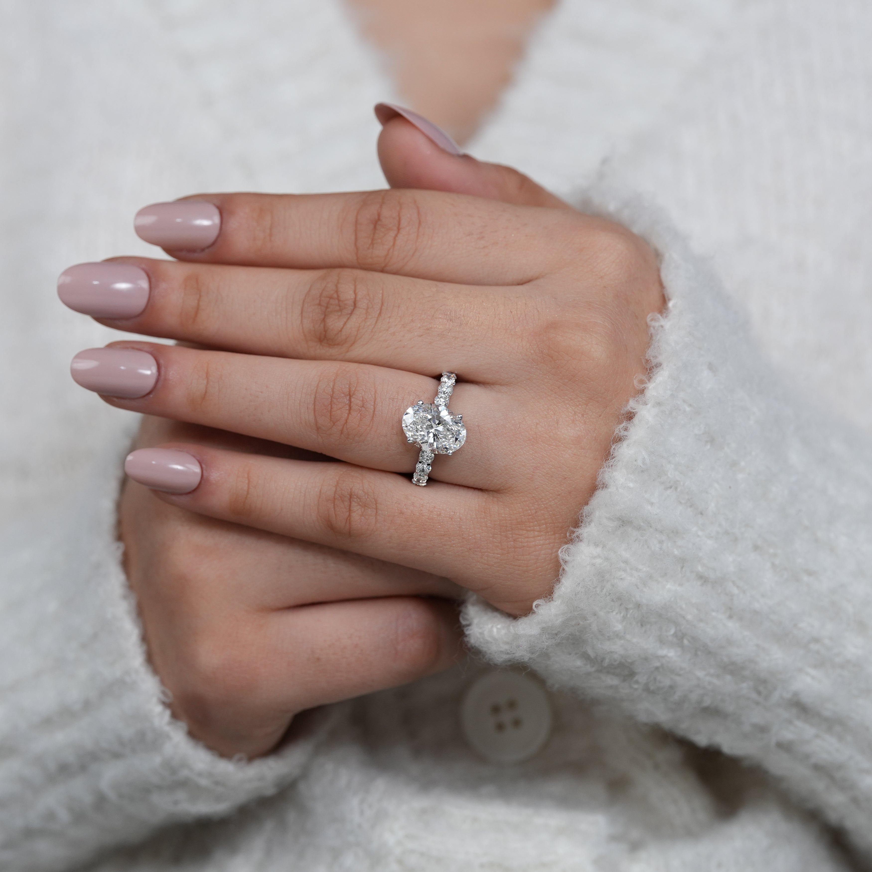 Oval lab grown diamond ring classic festival jewelry gift idea