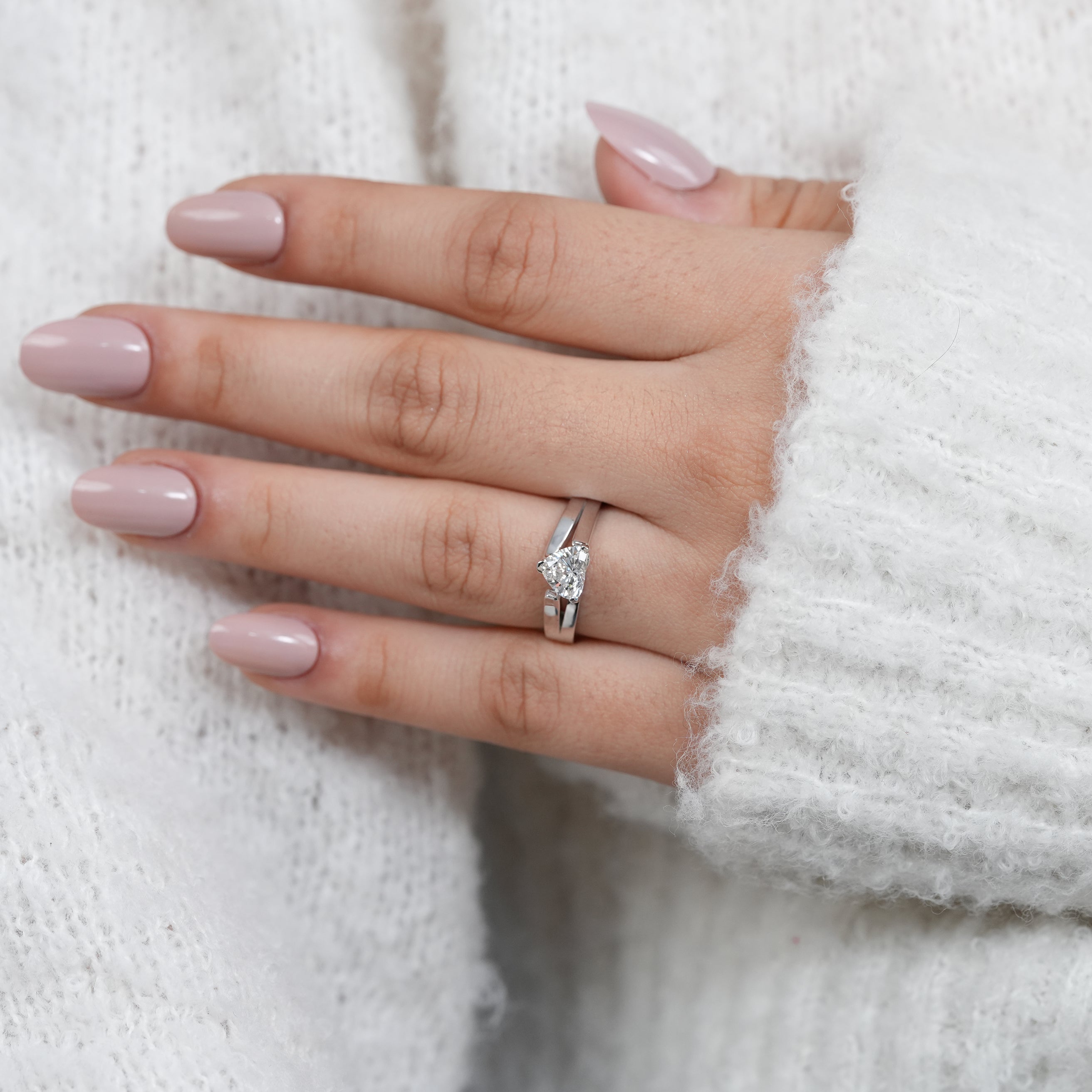 Classic heart cut lab grown diamond ring, meaningful gift for girlfriend