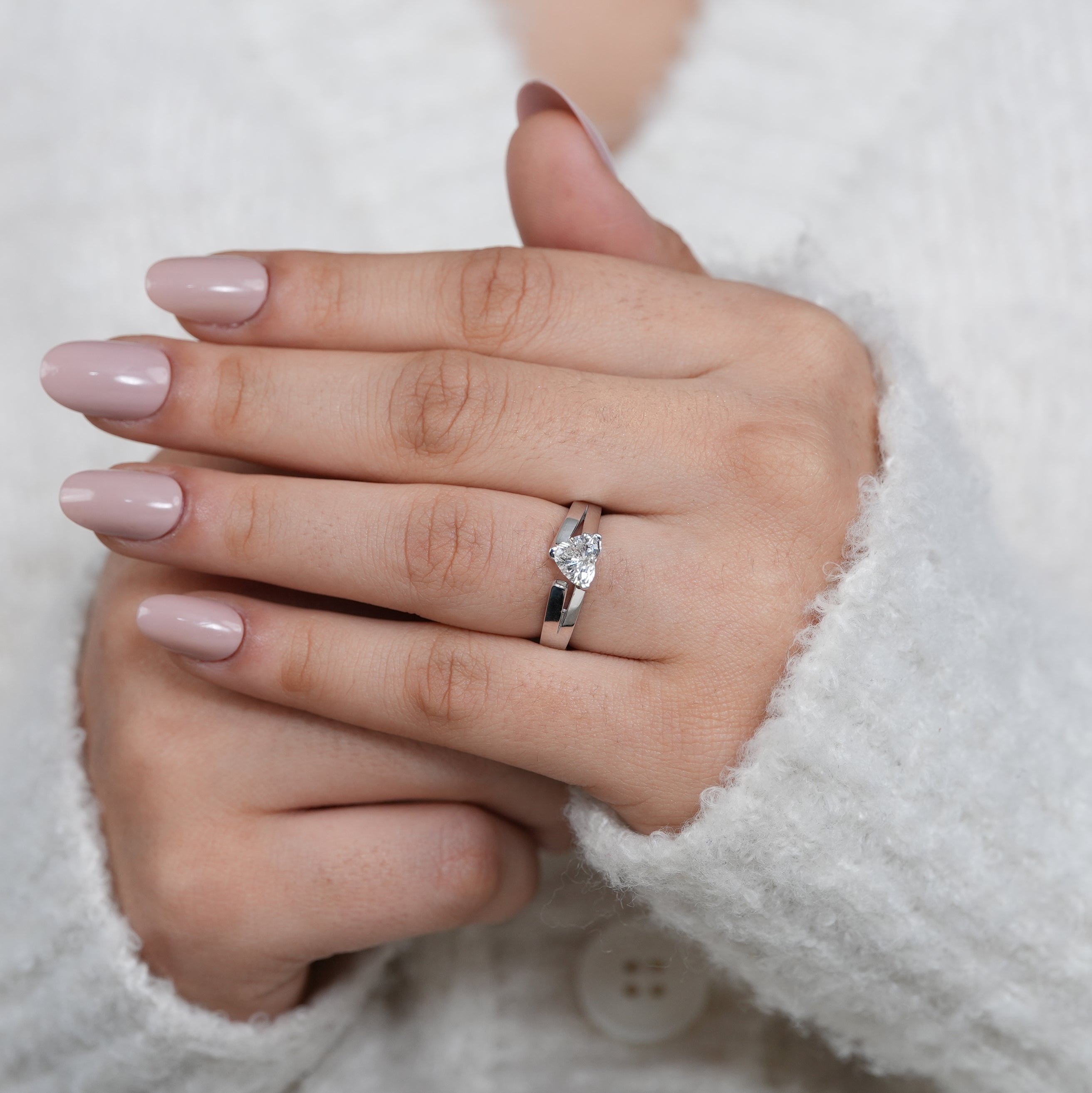 Heart shaped lab grown diamond ring, thoughtful gift for someone special