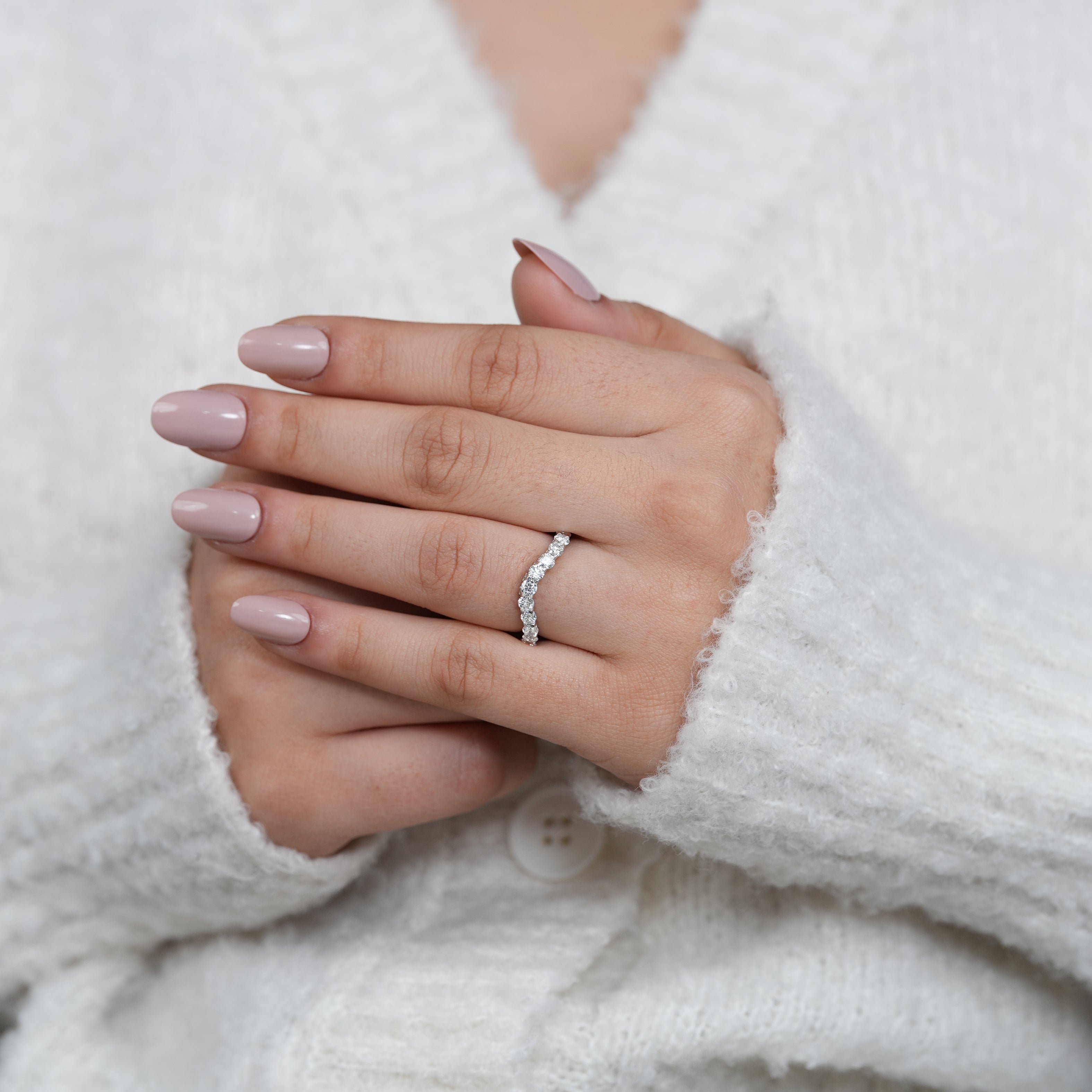 Classic Lab Grown Diamond Eternity Wedding Band Stackable Ring