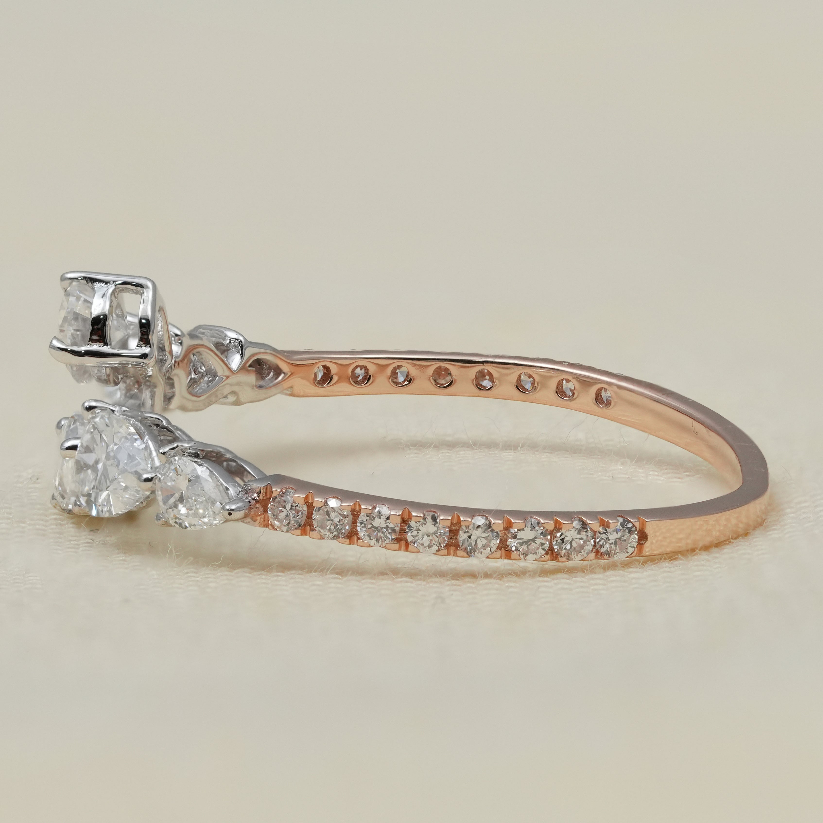 Contemporary band ring featuring pear lab grown diamonds for everyday wear