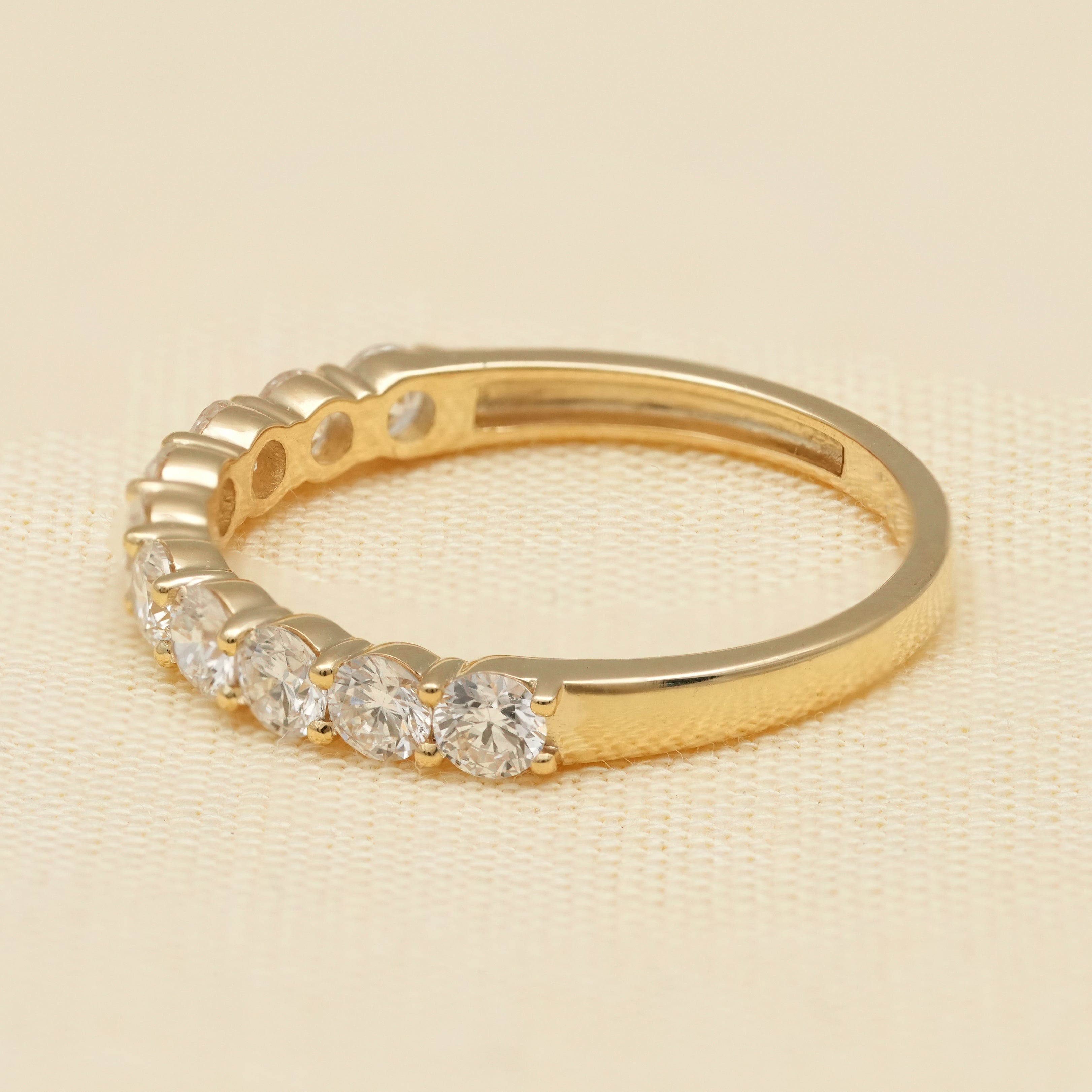 Radiant Cut Lab Diamond Wedding Ring Set with Matching Diamond Band