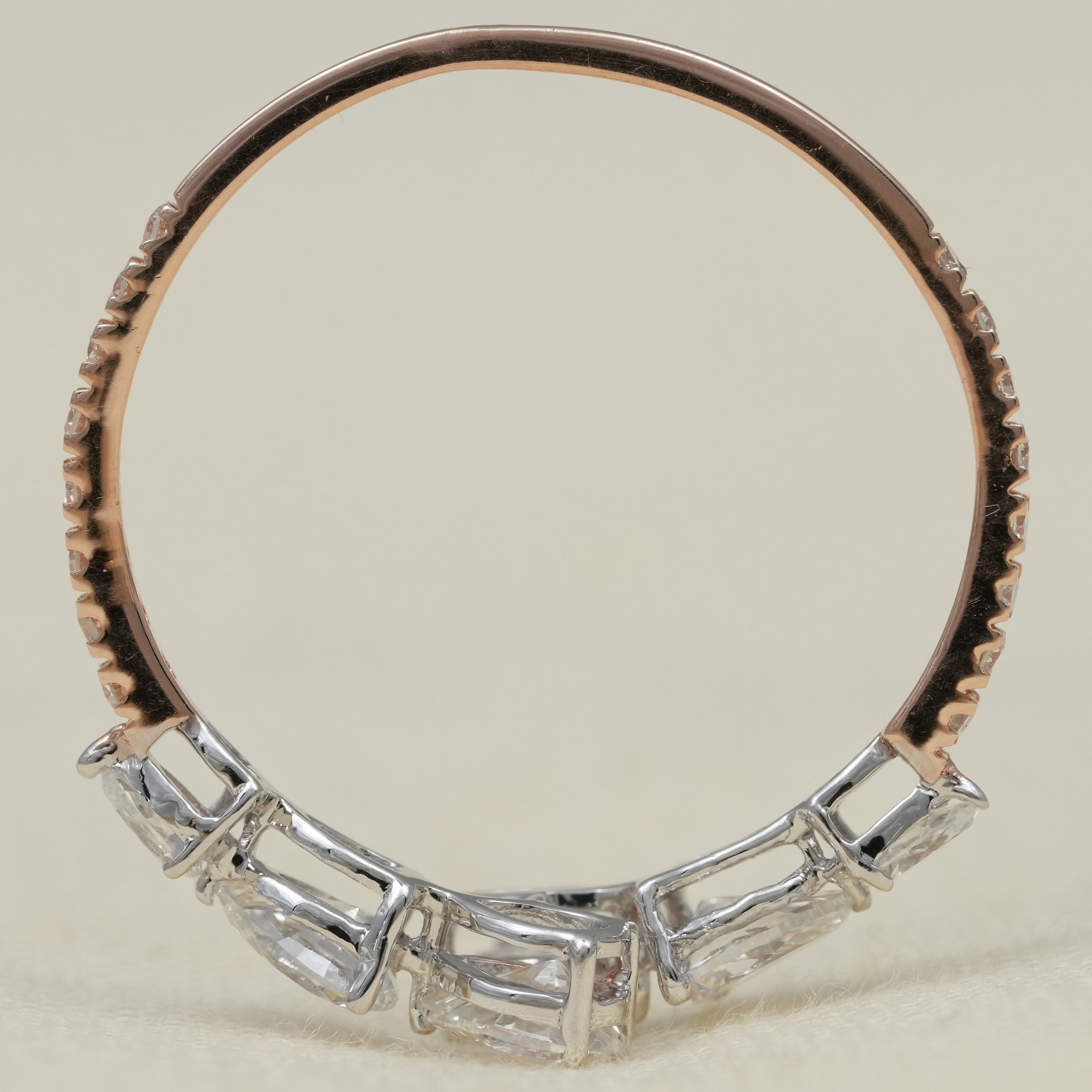 Graceful pear diamond band with lab grown diamonds timeless style