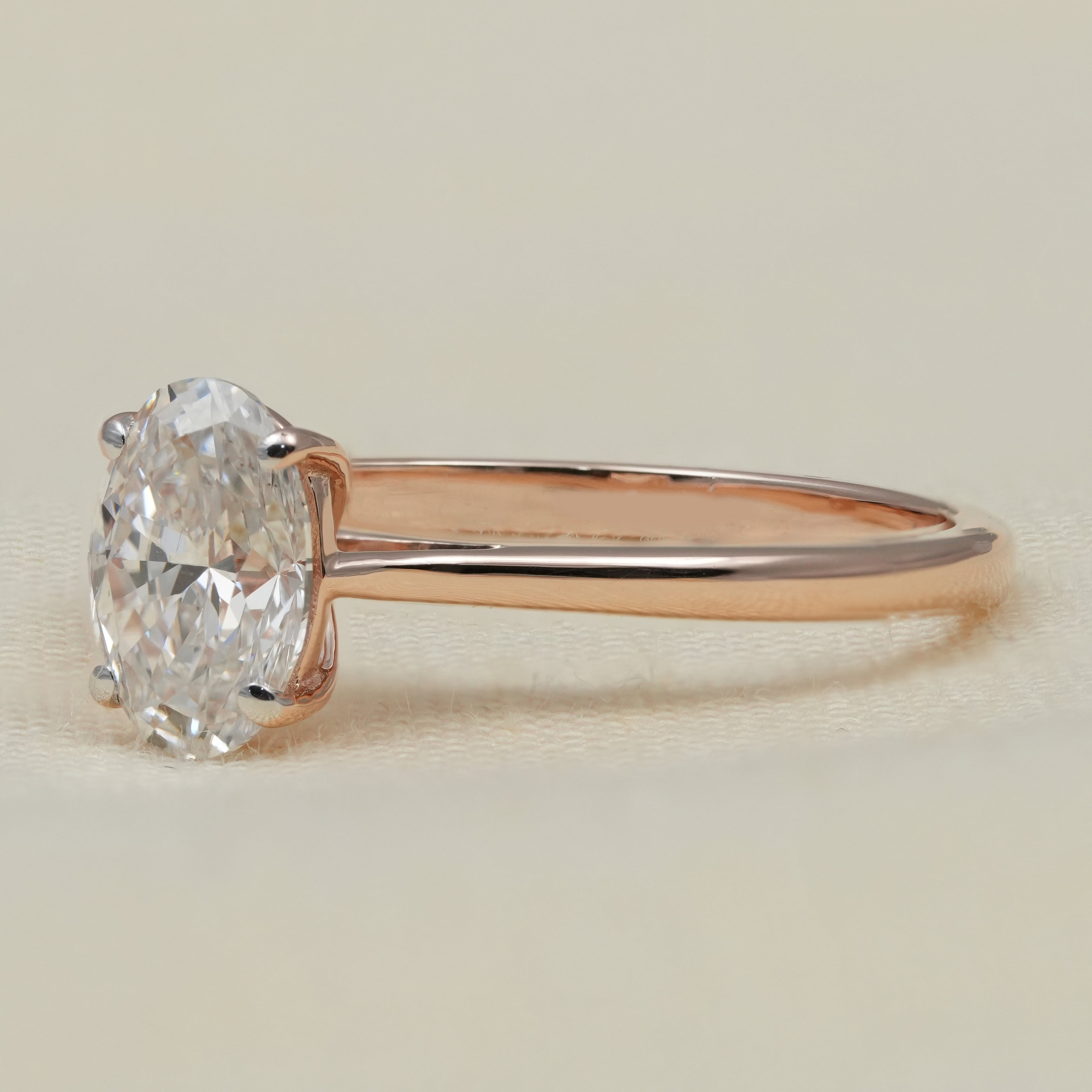 Classic oval cut ring showcasing lab grown diamond timeless design