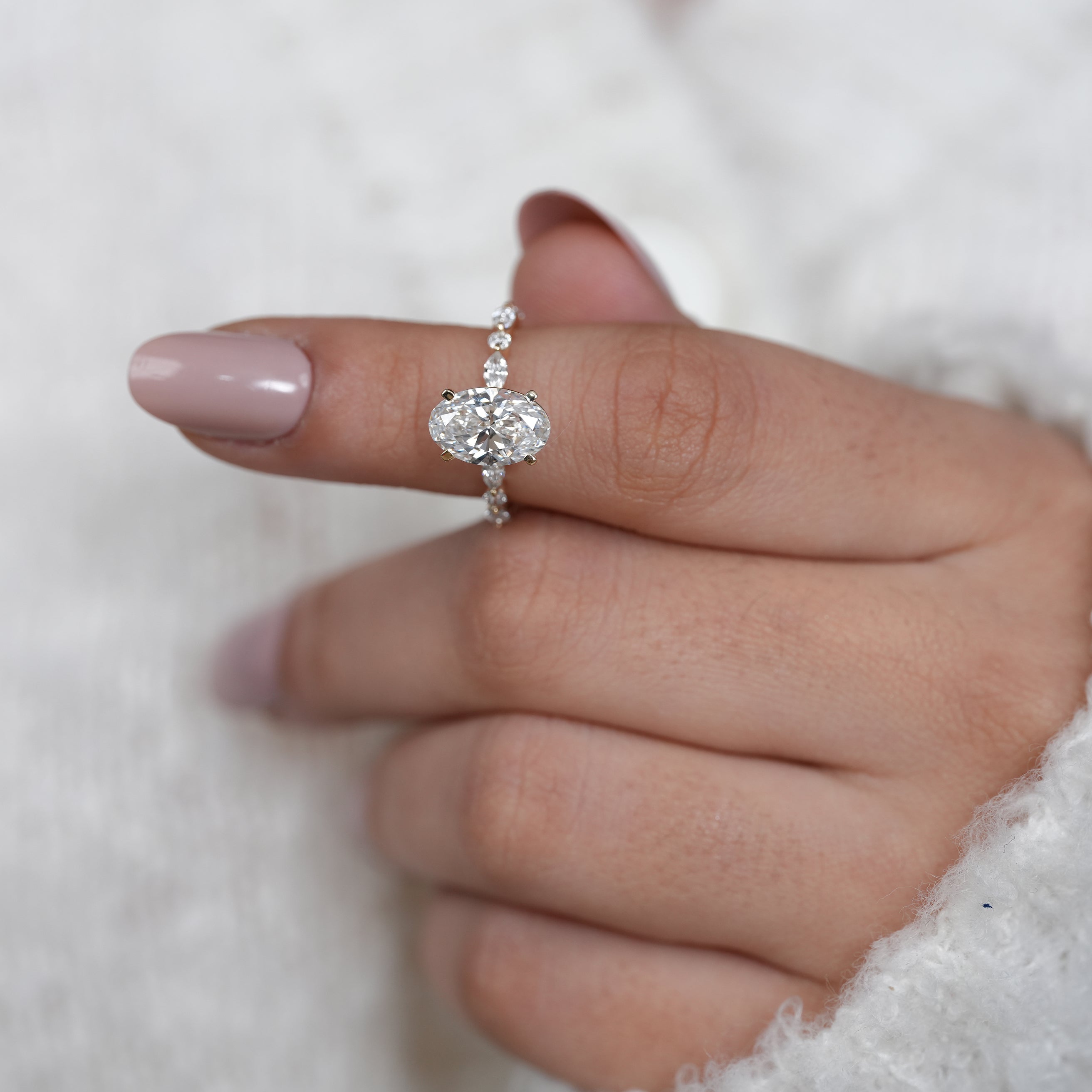 Classic oval cut lab grown diamond ring for proposal moments