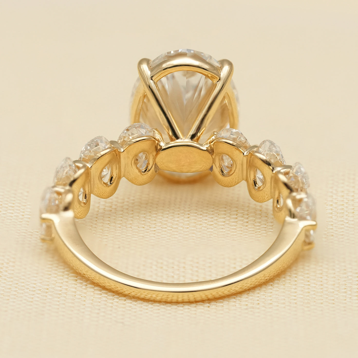 Oval Lab Diamond Engagement Ring with Matching Wedding Band